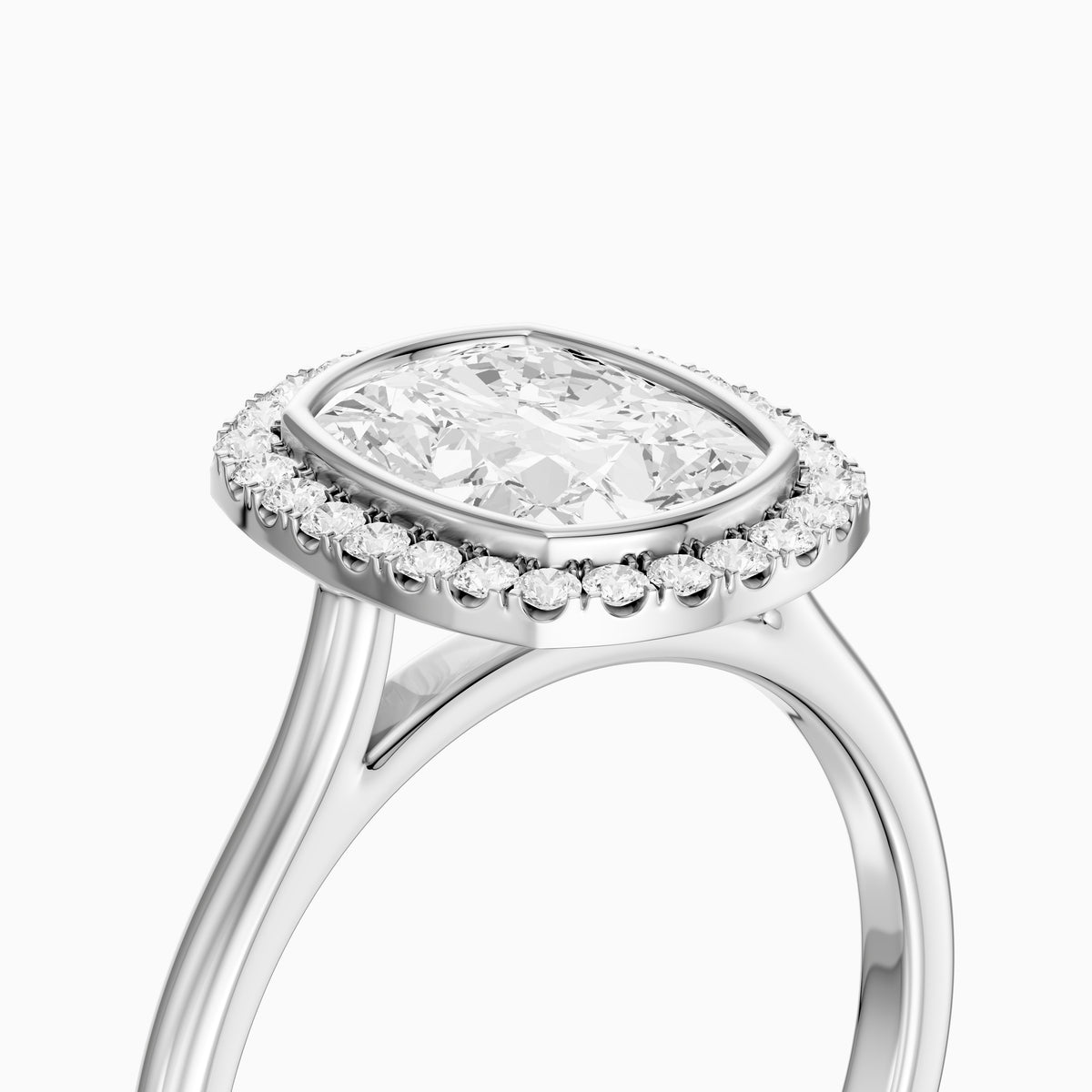 Millie Elongated Cushion Cut Lab Grown Diamond Halo Engagement Ring