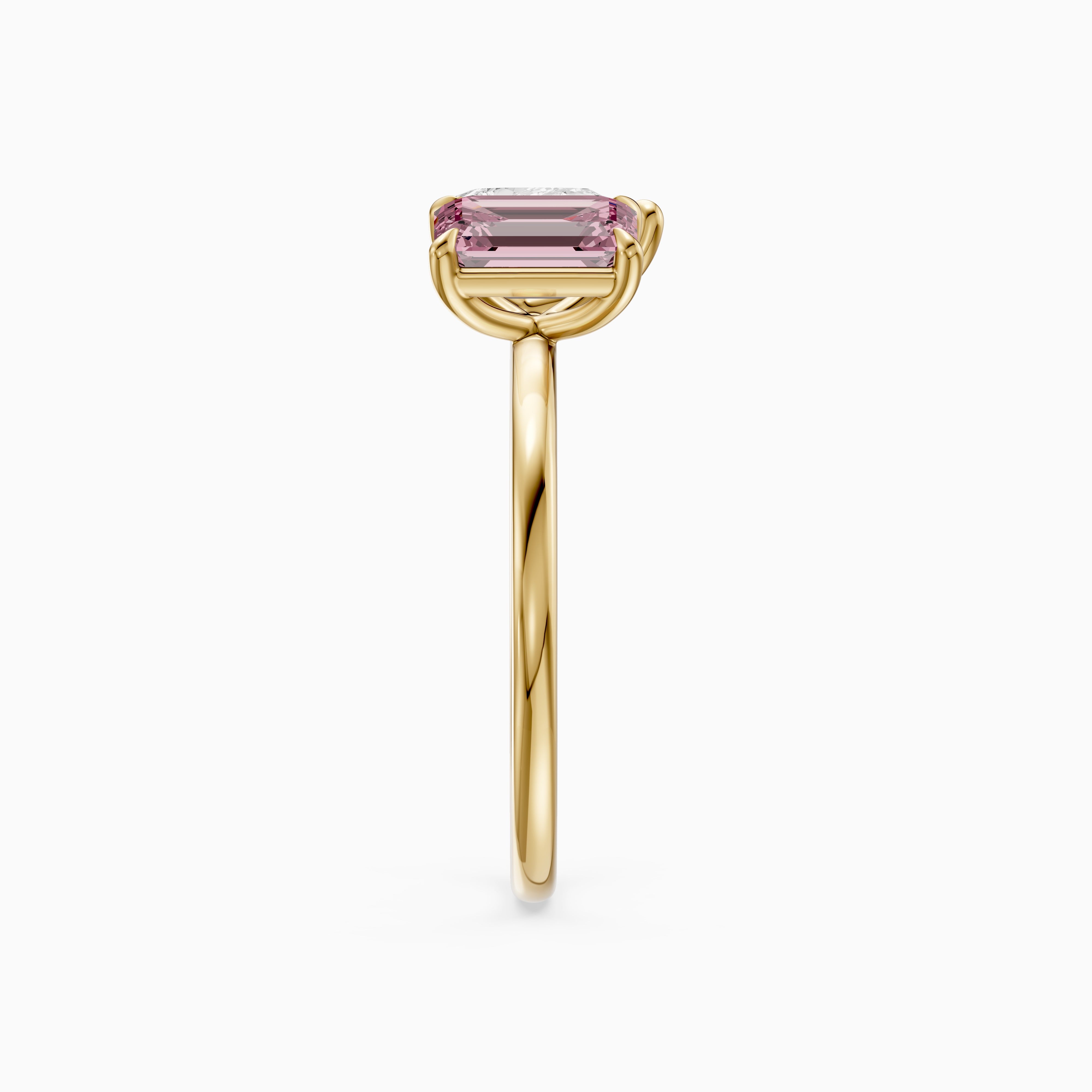 Kiara Pink Emerald Cut and Pear Shape Color Lab Grown Diamond Toi et Moi Ring