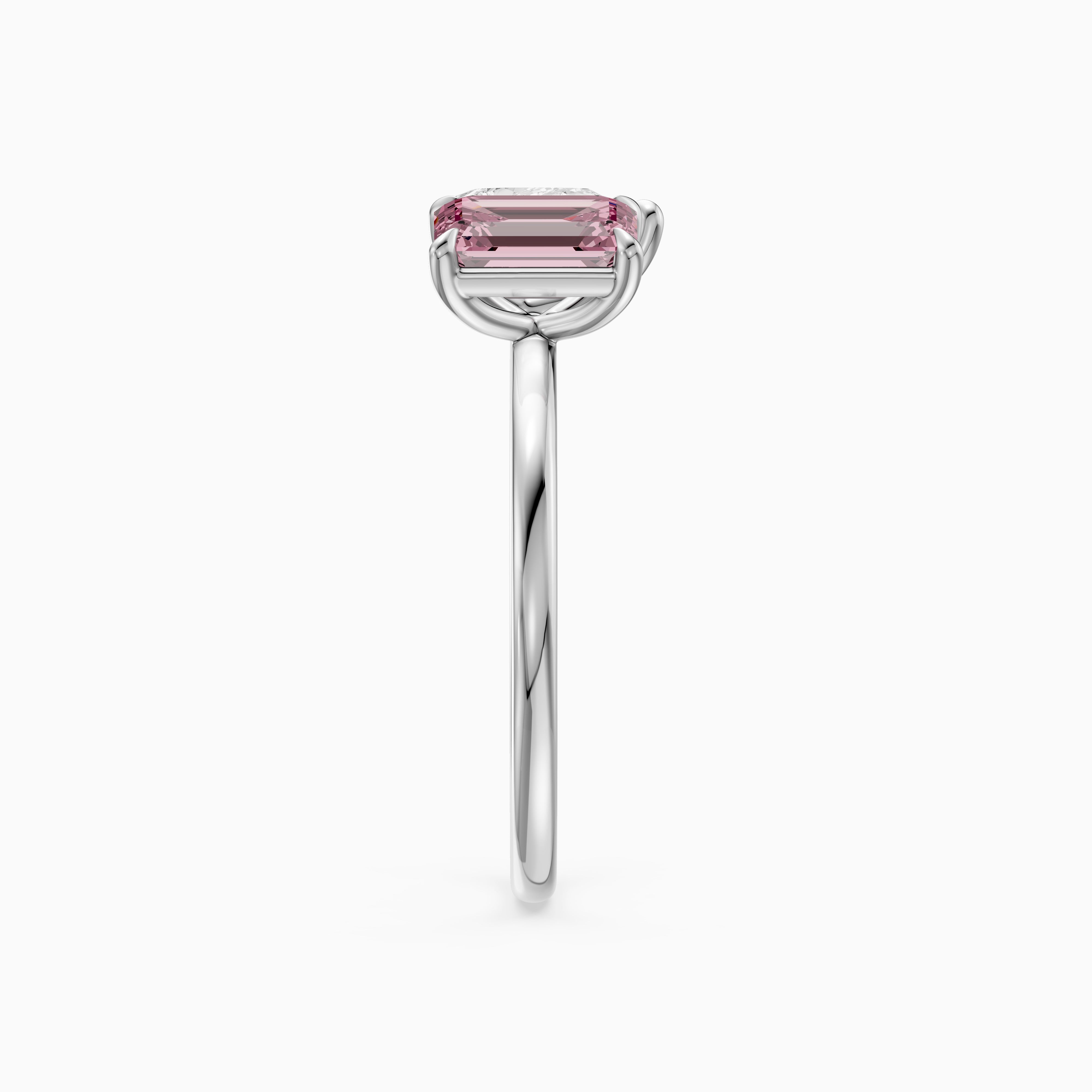 Kiara Pink Emerald Cut and Pear Shape Color Lab Grown Diamond Toi et Moi Ring