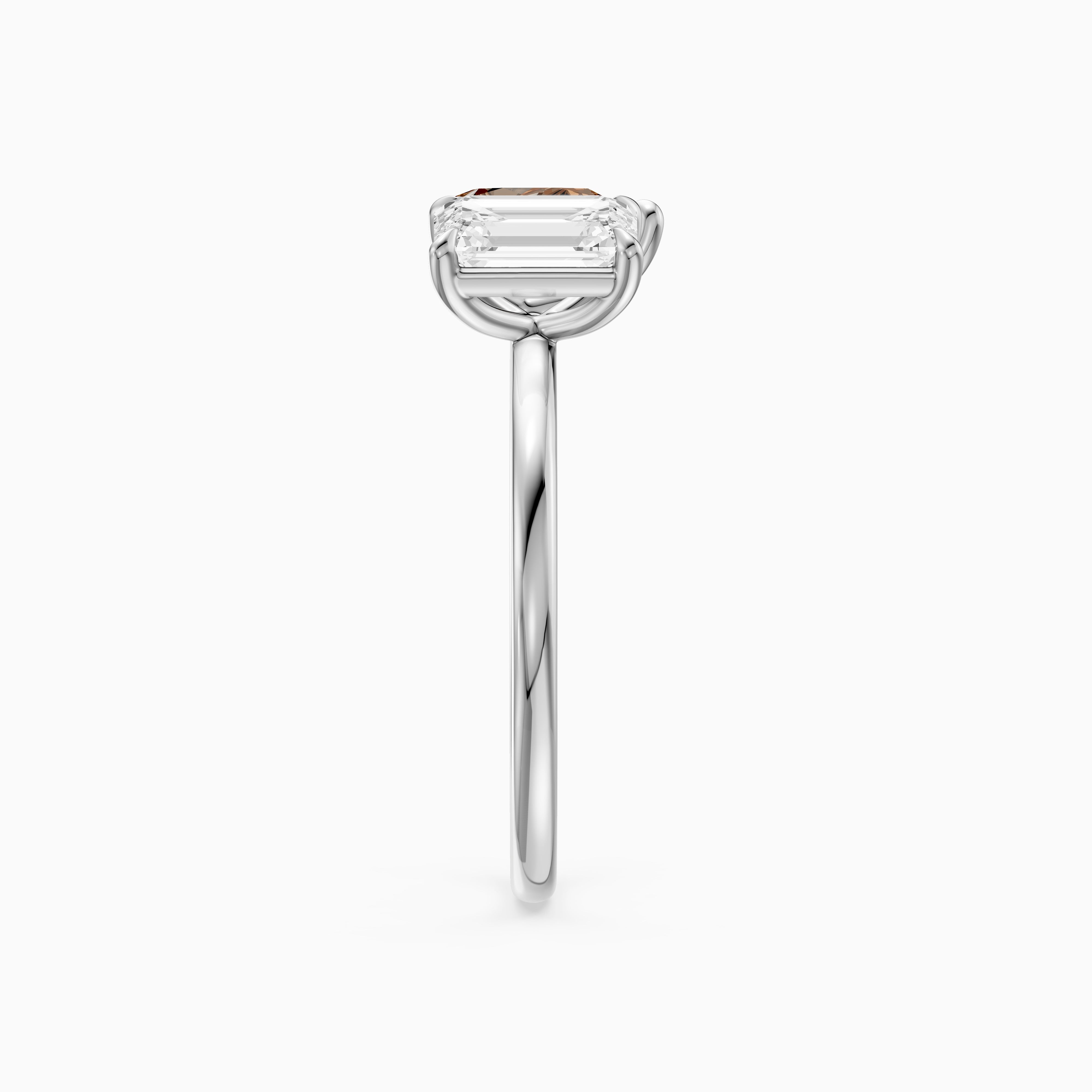 Elettra Champagne Pear and Emerald Cut Color Lab Grown Diamond Toi et Moi Ring