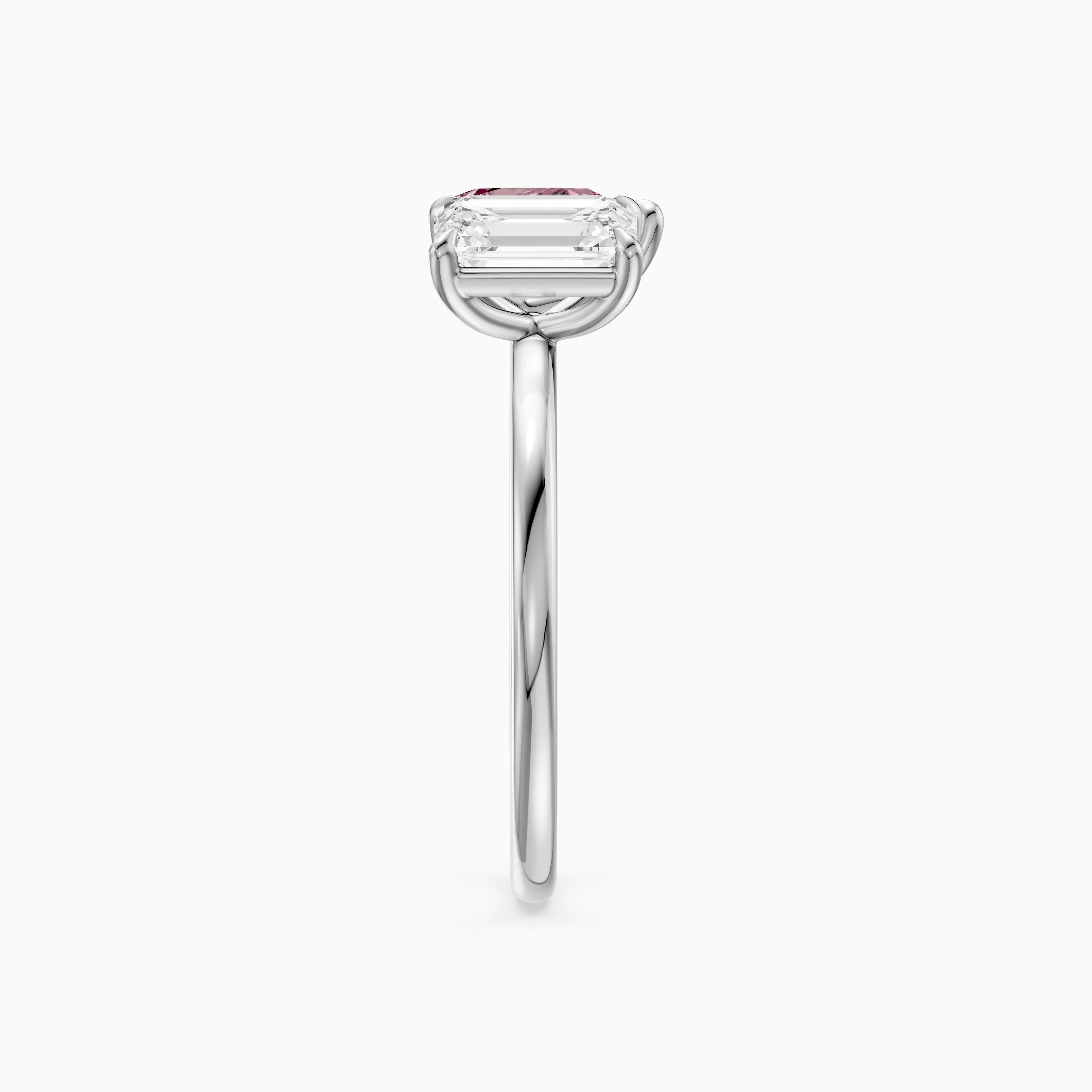 Milena Pink Pear and Emerald Cut Color Lab Grown Diamond Toi et Moi Ring