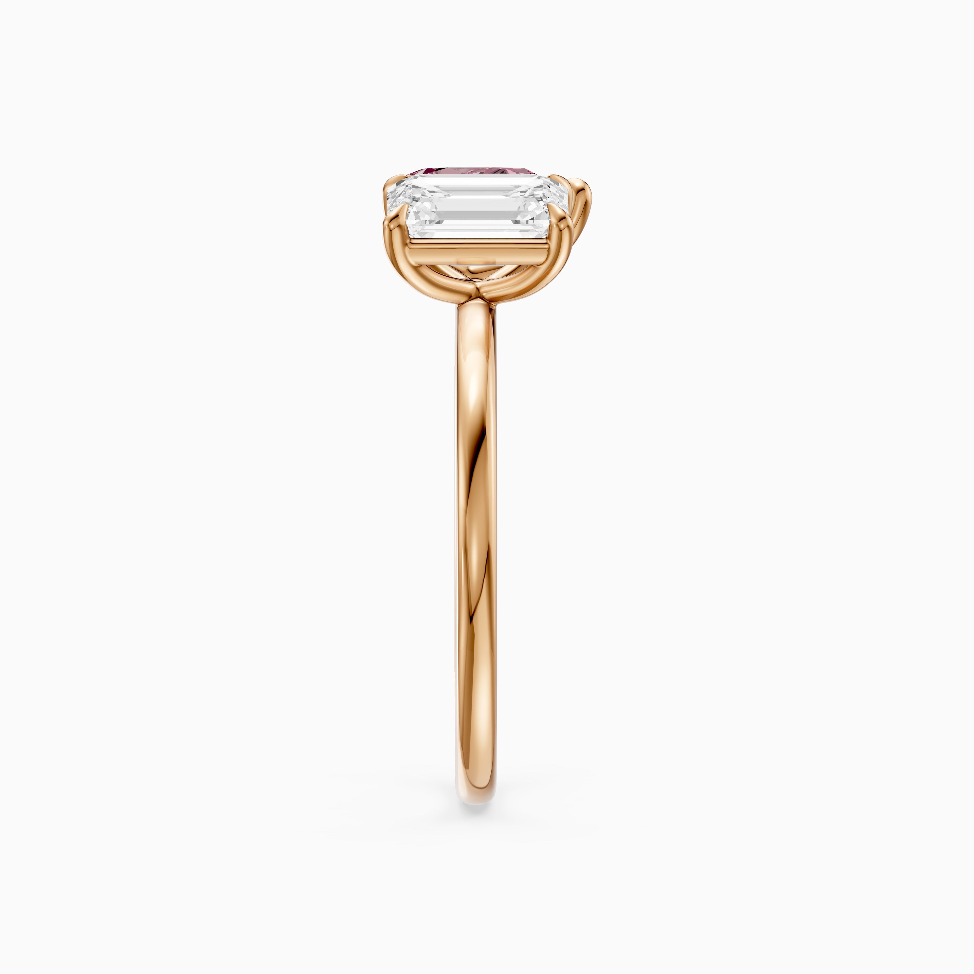 Milena Pink Pear and Emerald Cut Color Lab Grown Diamond Toi et Moi Ring