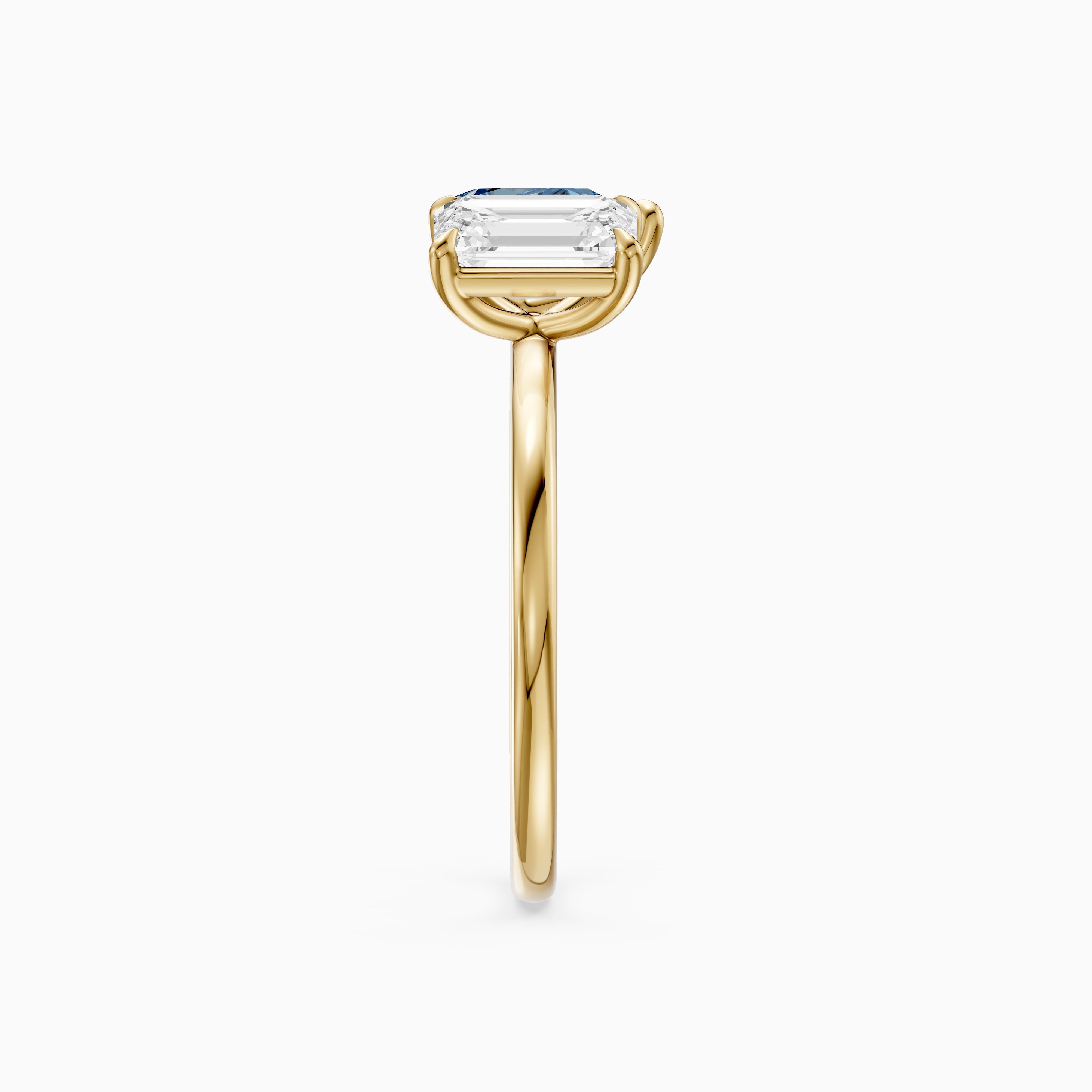 Eliska Blue Pear and Emerald Cut Color Lab Grown Diamond Toi et Moi Ring