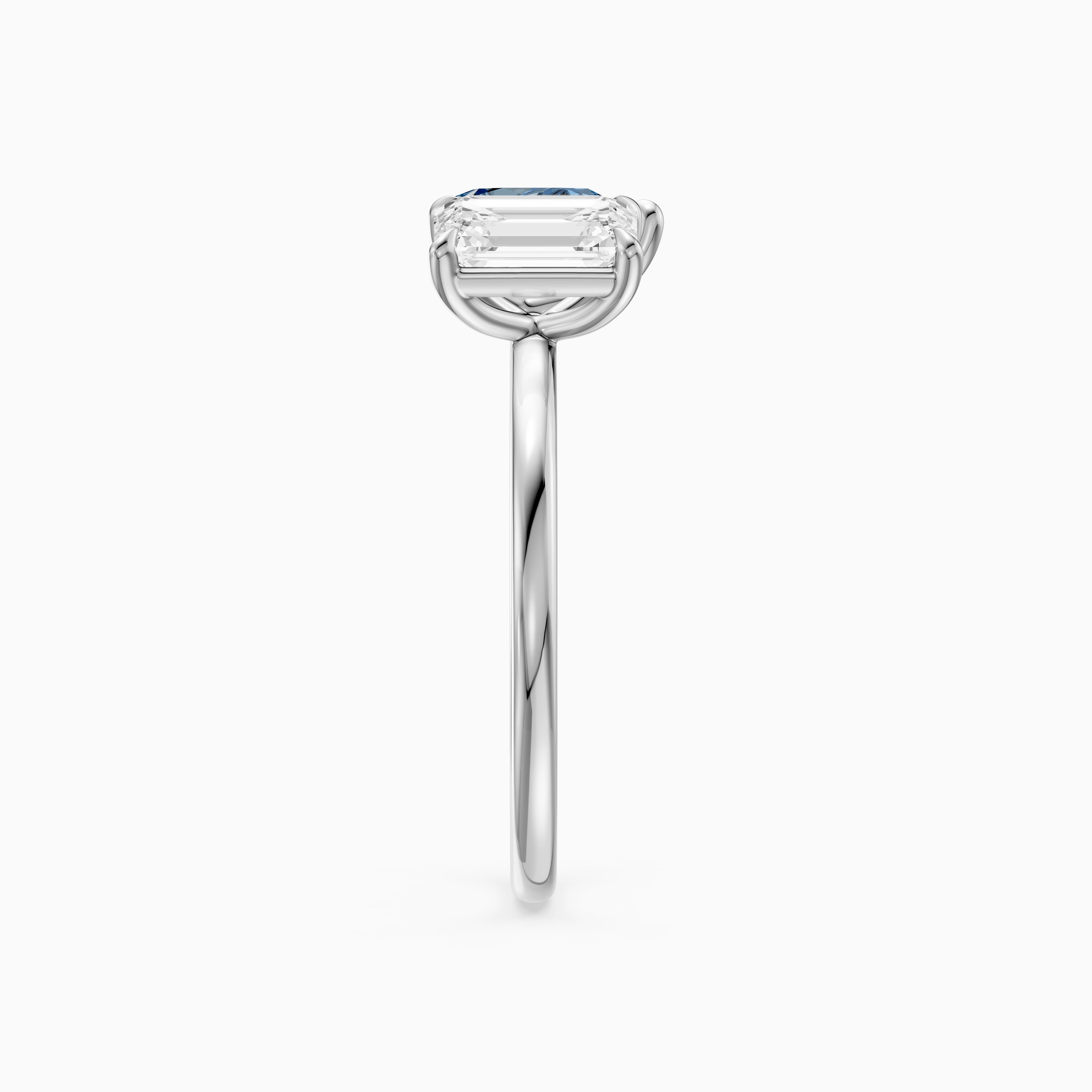 Eliska Blue Pear and Emerald Cut Color Lab Grown Diamond Toi et Moi Ring