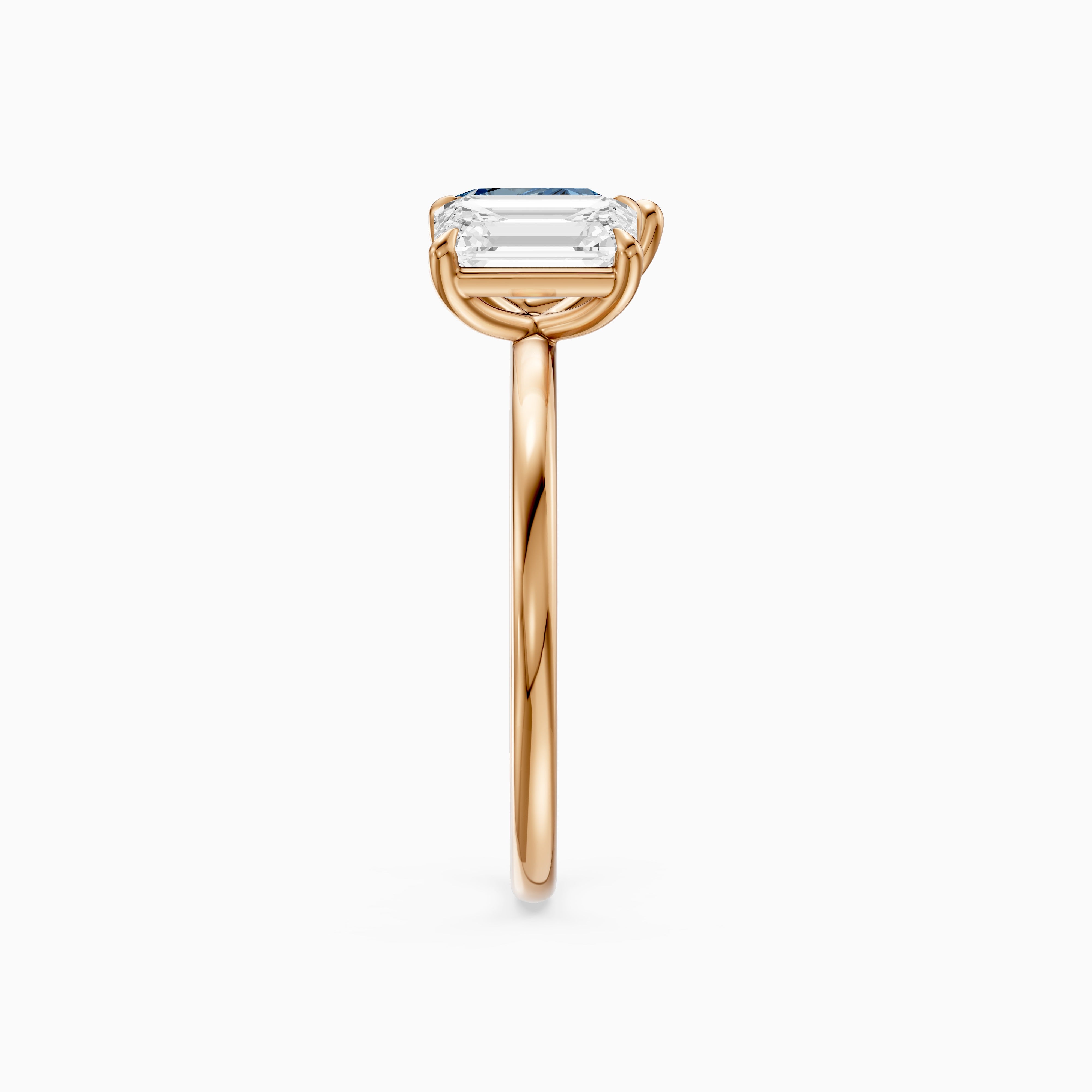 Eliska Blue Pear and Emerald Cut Color Lab Grown Diamond Toi et Moi Ring