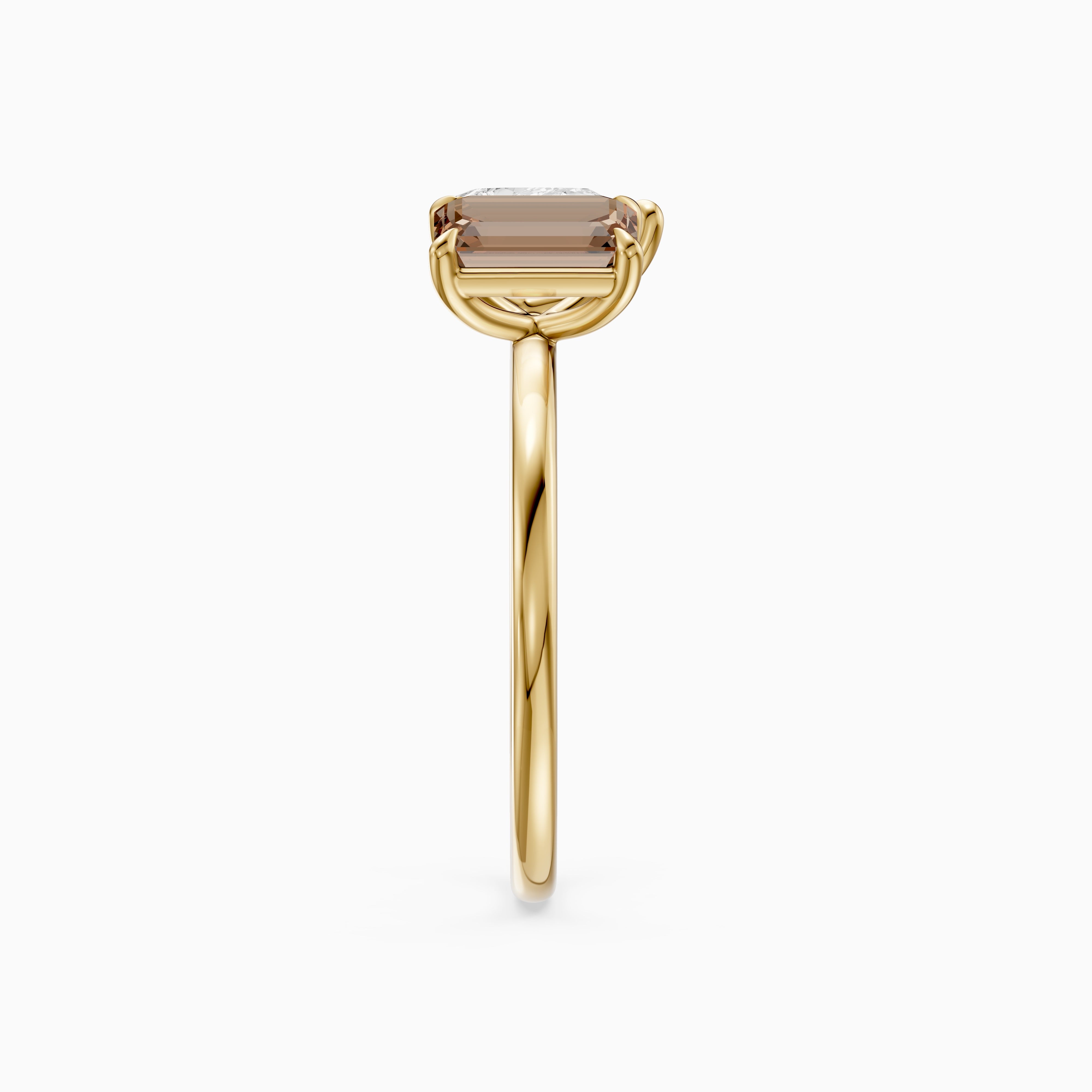 Bojana Champagne Emerald Cut and Pear Shape Color Lab Grown Diamond Toi et Moi Ring
