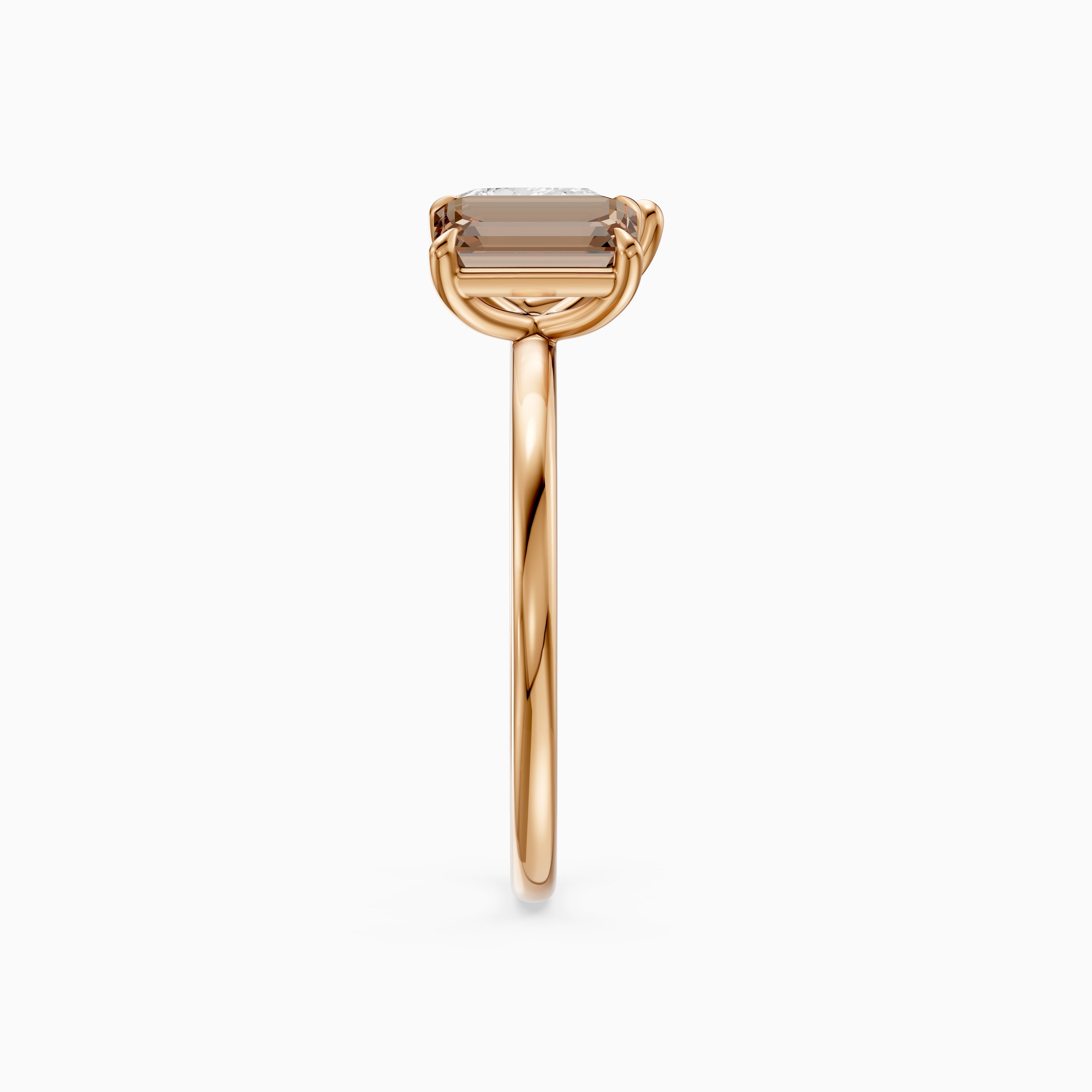 Bojana Champagne Emerald Cut and Pear Shape Color Lab Grown Diamond Toi et Moi Ring