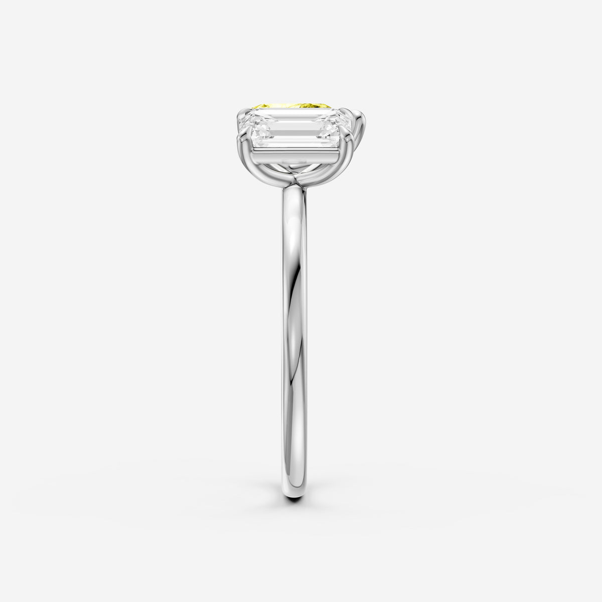 Seren Yellow Pear and Emerald Cut Colored Lab Grown Diamond Toi et Moi Ring