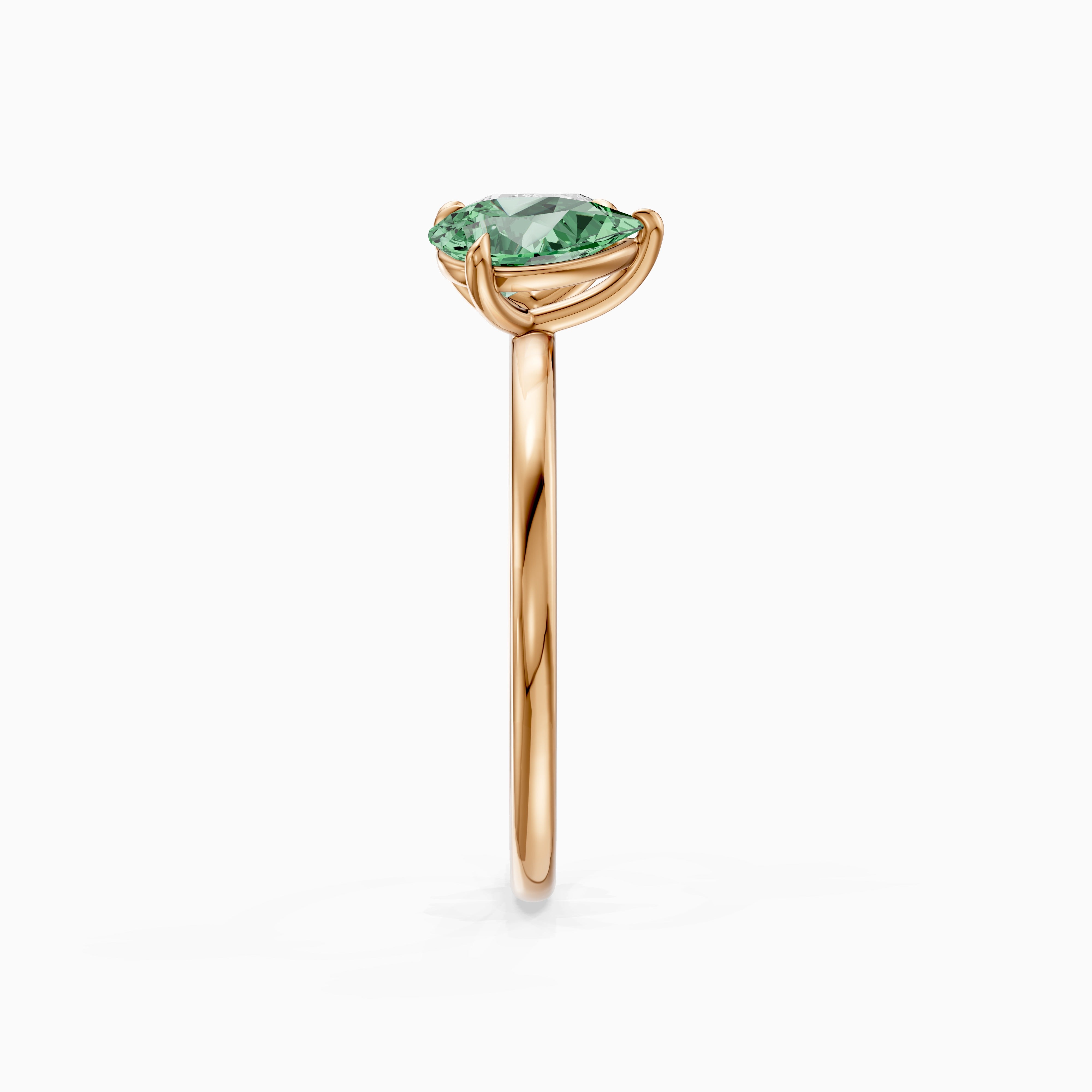Irina Green and White Graduated Pear Shape Color Lab Grown Diamond Toi et Moi Ring