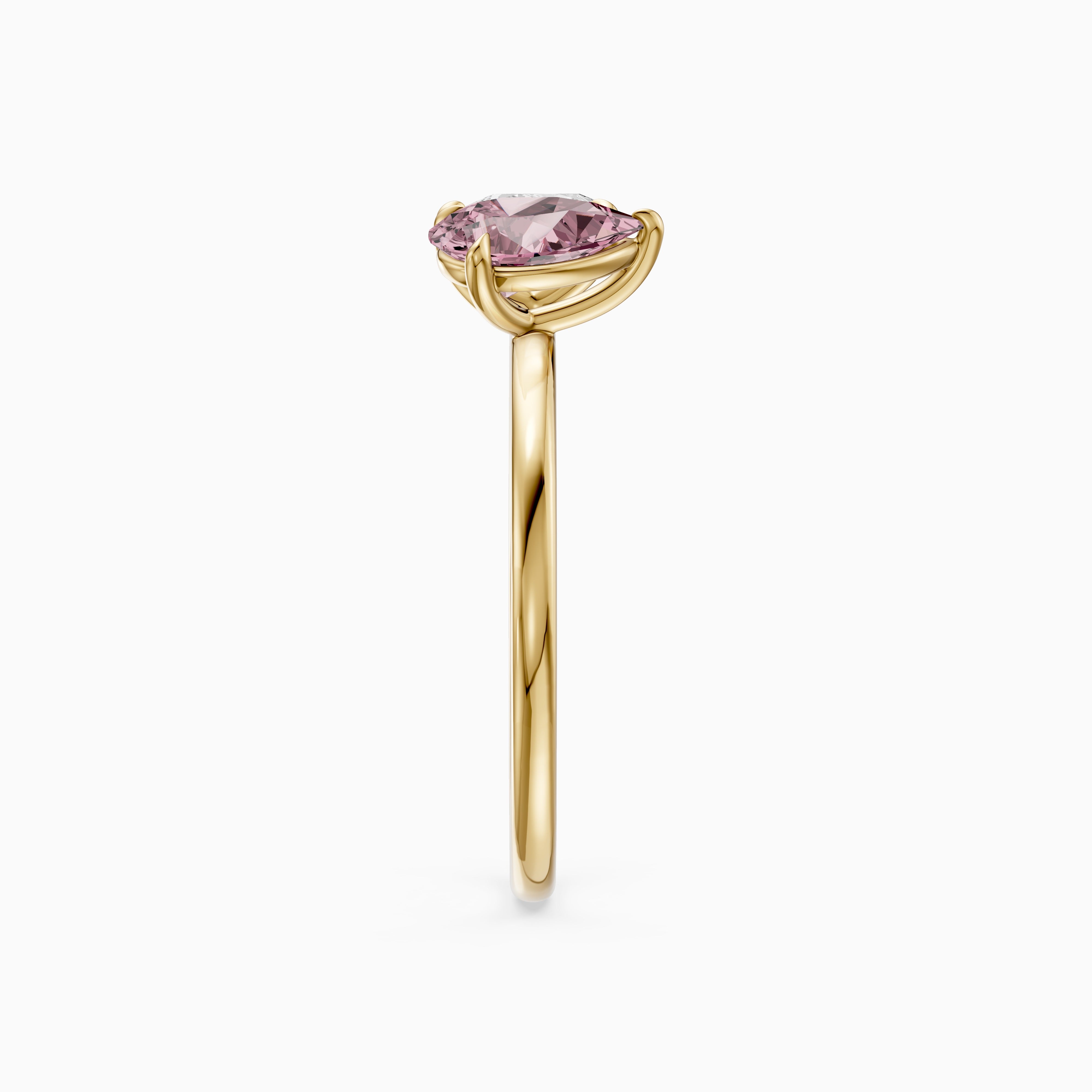 Kasia Pink and White Graduated Pear Shape Color Lab Grown Diamond Toi et Moi Ring