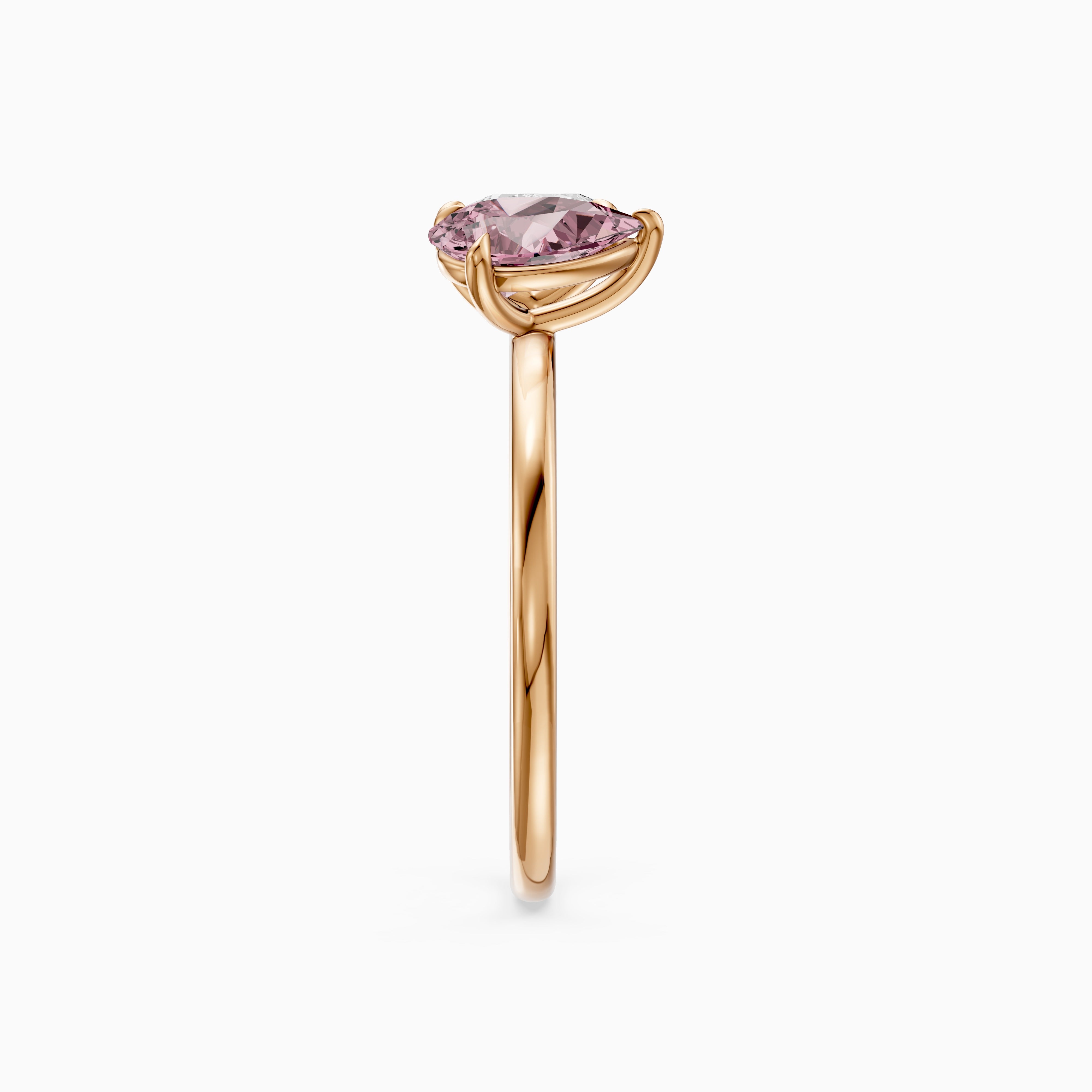 Kasia Pink and White Graduated Pear Shape Color Lab Grown Diamond Toi et Moi Ring