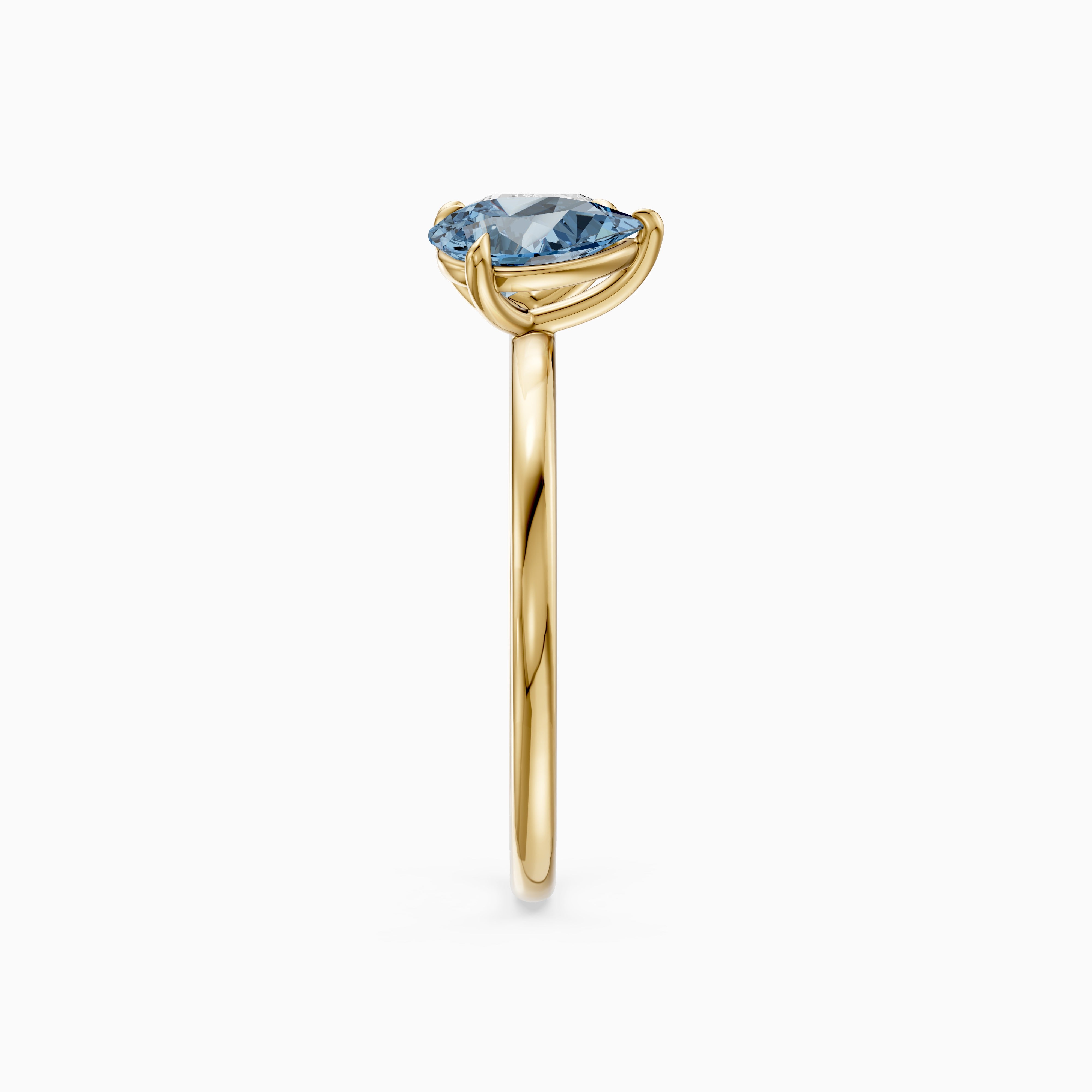 Livia Blue and White Graduated Pear Shape Color Lab Grown Diamond Toi et Moi Ring