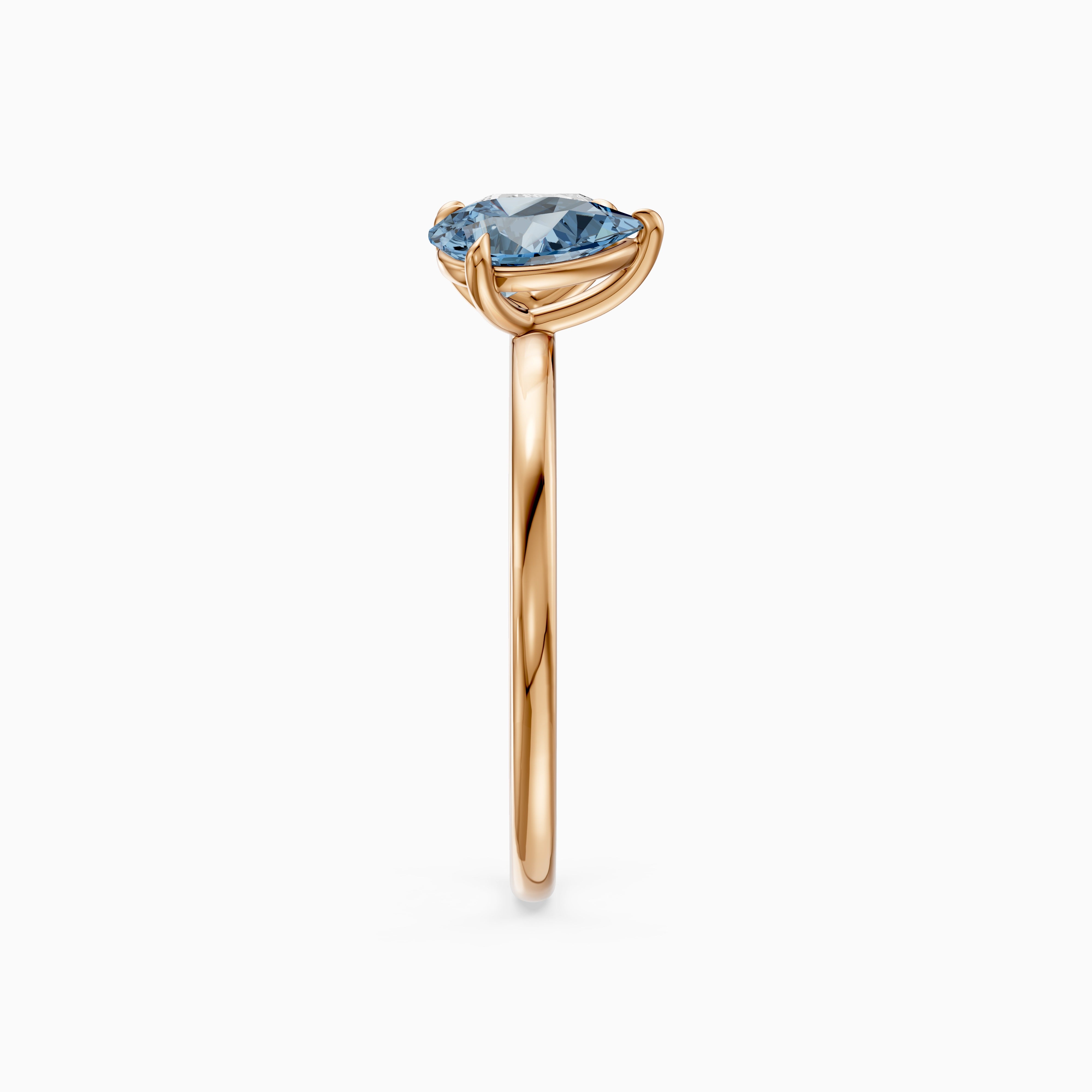 Livia Blue and White Graduated Pear Shape Color Lab Grown Diamond Toi et Moi Ring