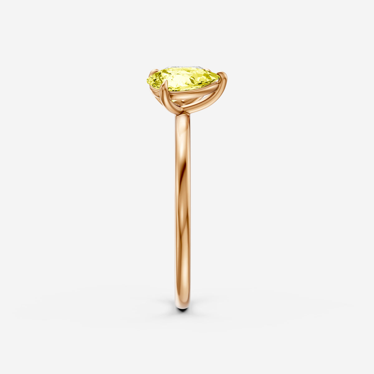 Evelina Yellow and White Graduated Pear Shape Color Lab Grown Diamond Toi et Moi Ring