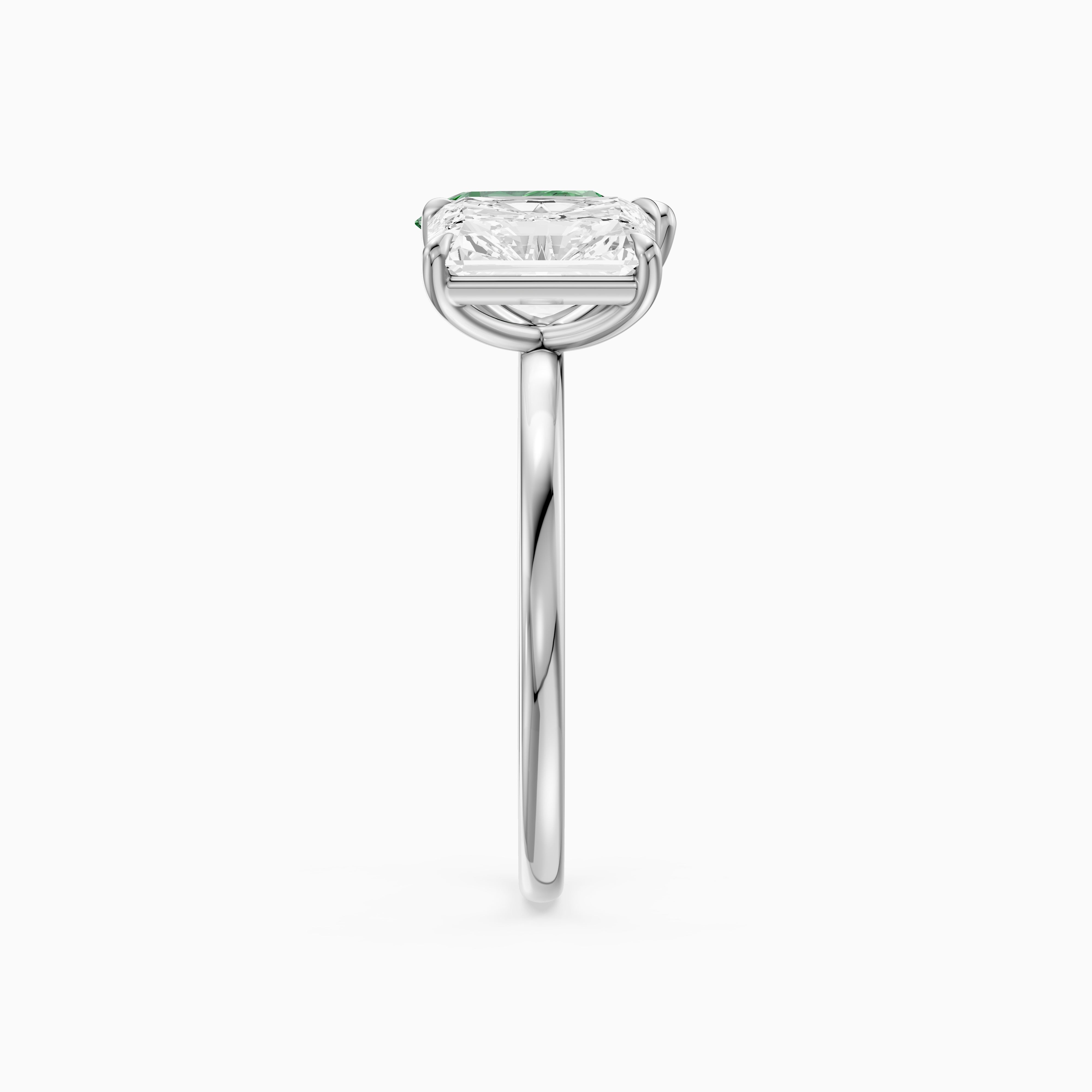 Wenna Green Pear and Radiant Cut Colored Lab Grown Diamond Toi et Moi Ring