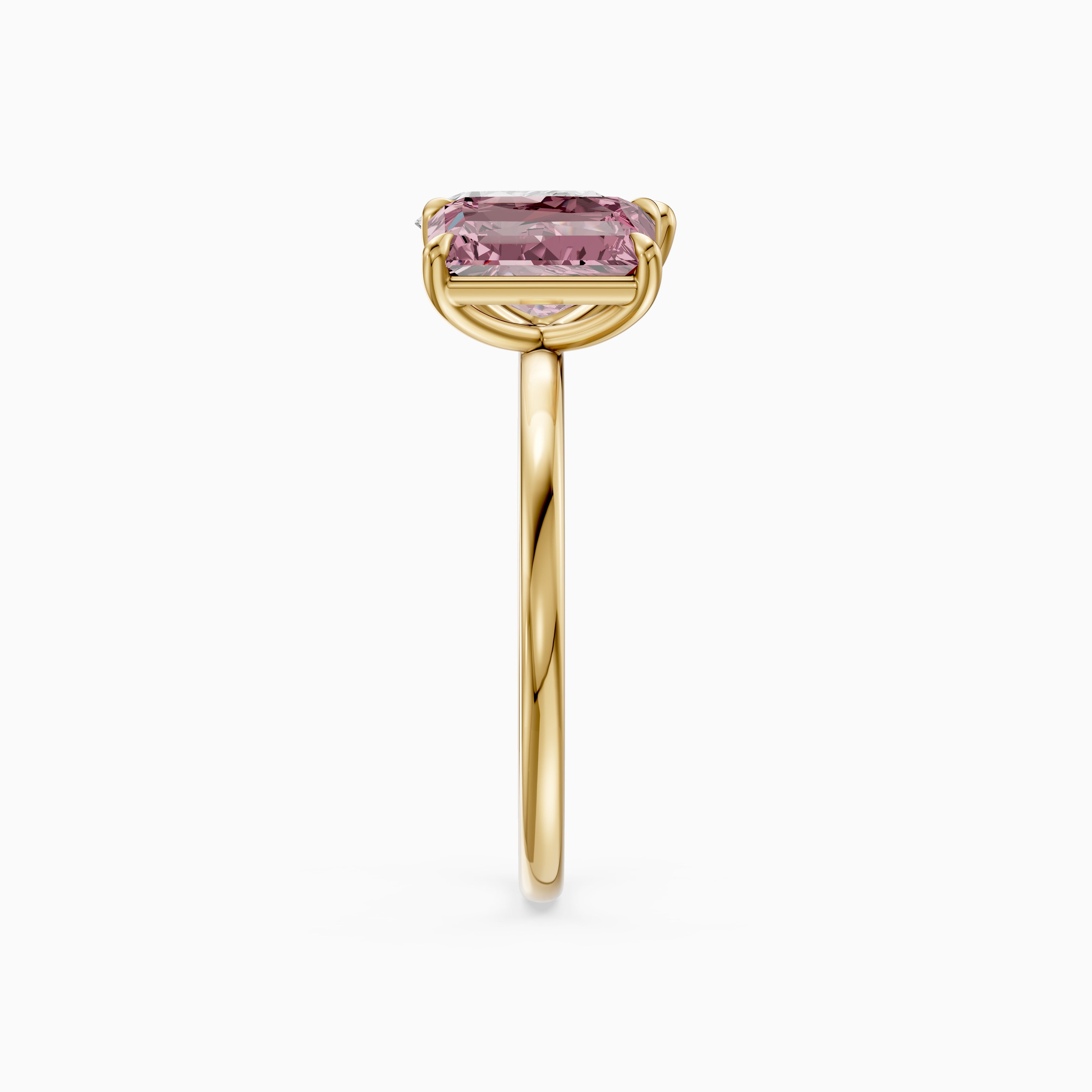Liis Pink Radiant and Pear Cut Colored Lab Grown Diamond Toi et Moi Ring