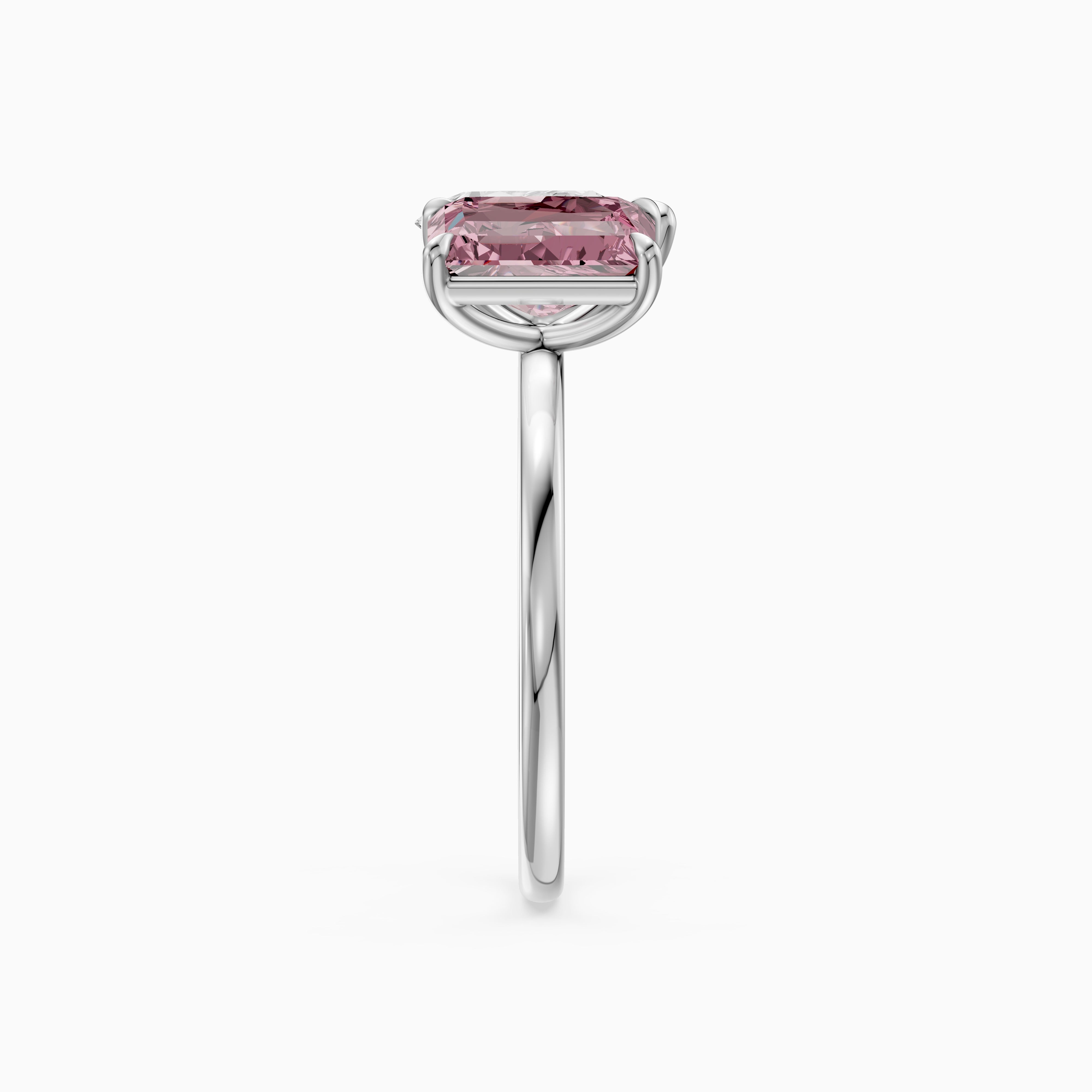 Liis Pink Radiant and Pear Cut Colored Lab Grown Diamond Toi et Moi Ring