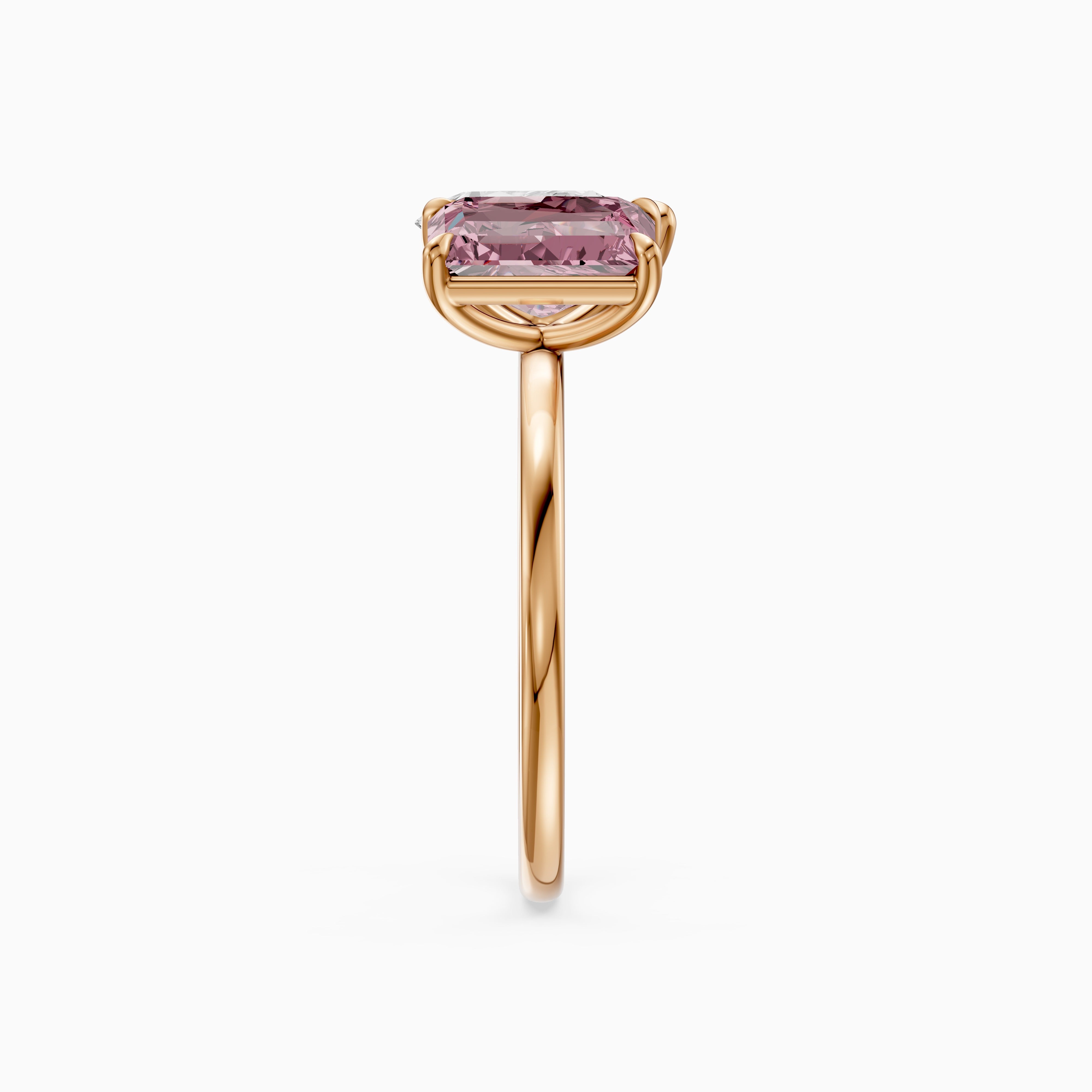 Liis Pink Radiant and Pear Cut Colored Lab Grown Diamond Toi et Moi Ring