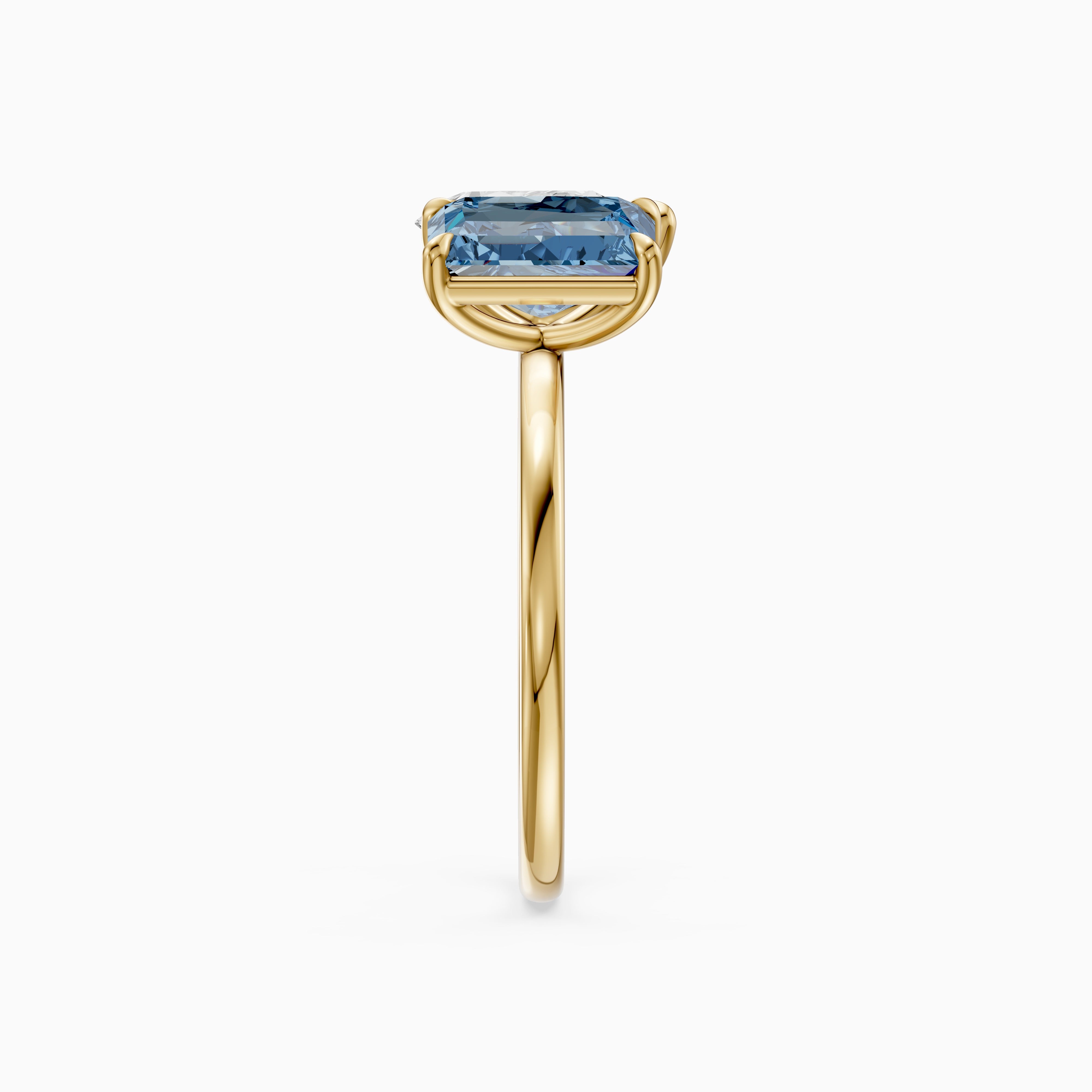 Milica Blue Radiant and Pear Cut Colored Lab Grown Diamond Toi et Moi Ring