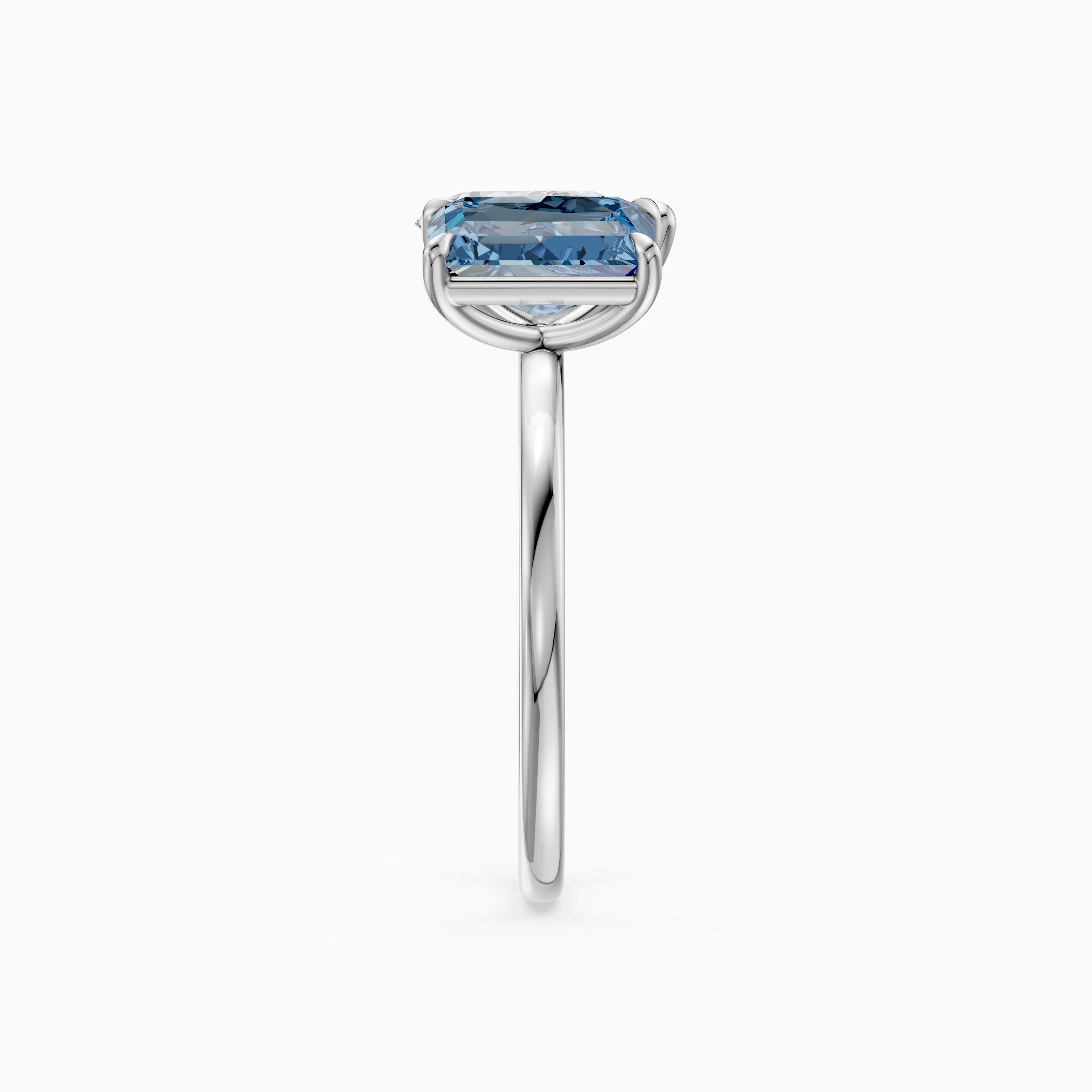 Milica Blue Radiant and Pear Cut Colored Lab Grown Diamond Toi et Moi Ring