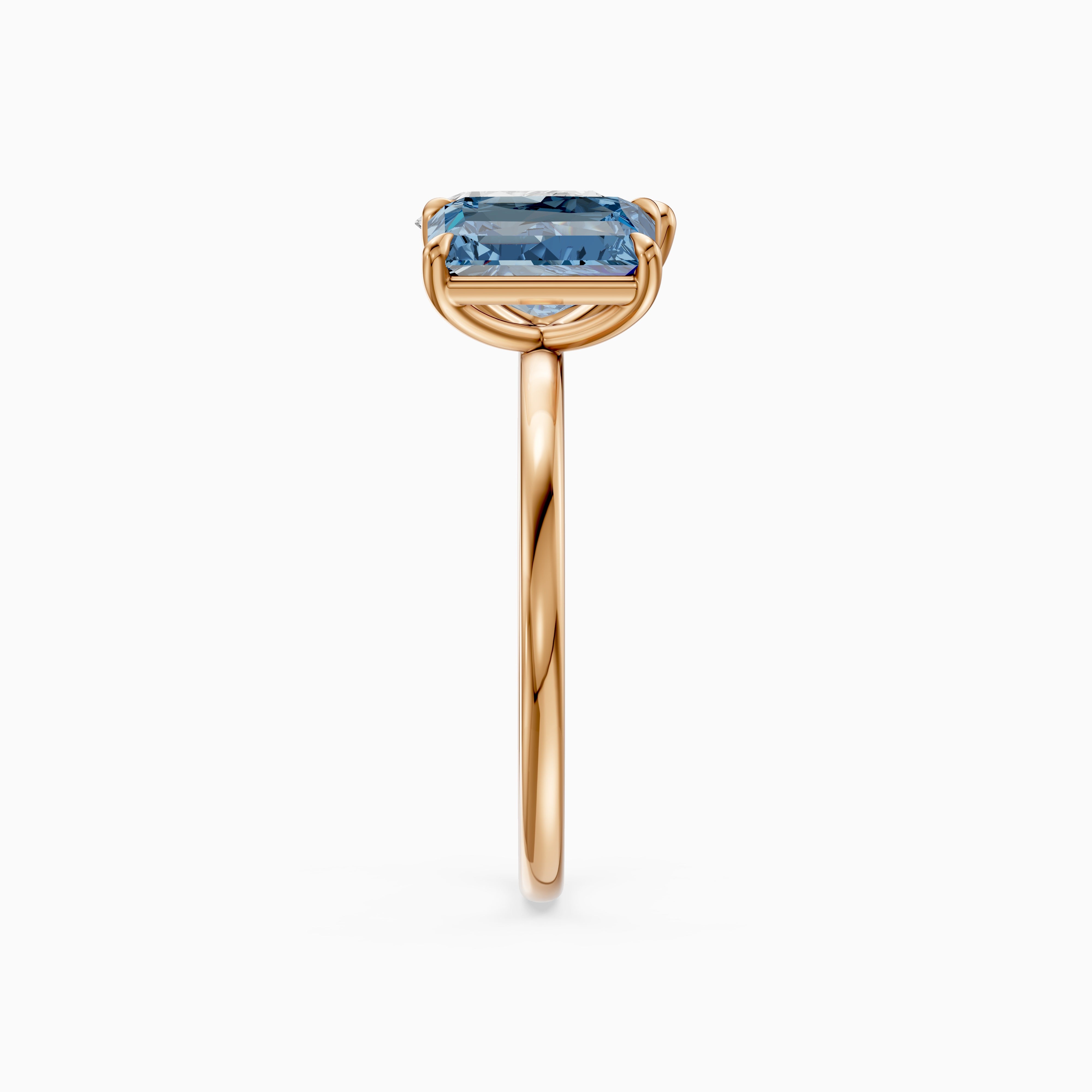 Milica Blue Radiant and Pear Cut Colored Lab Grown Diamond Toi et Moi Ring