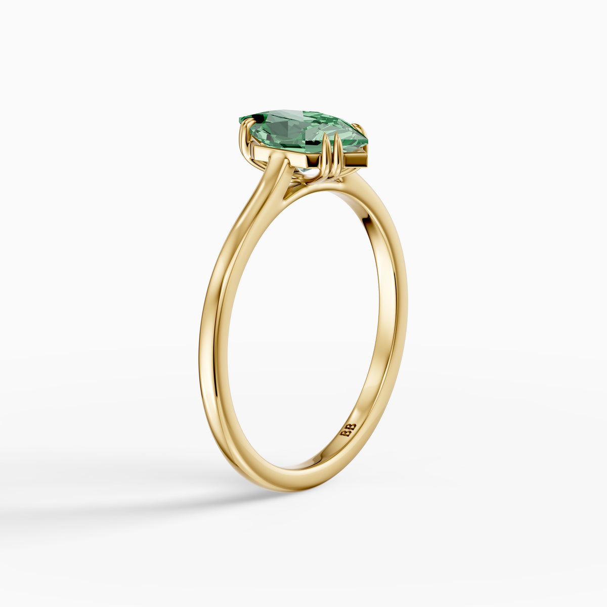 Annie Dutch Marquise Green Lab Grown Diamond Solitaire Ring