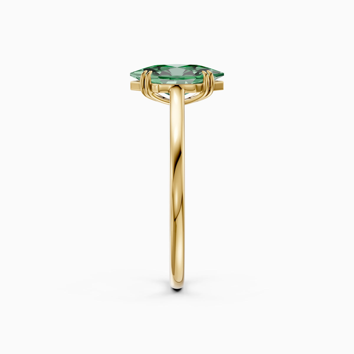 Annie Dutch Marquise Green Lab Grown Diamond Solitaire Ring