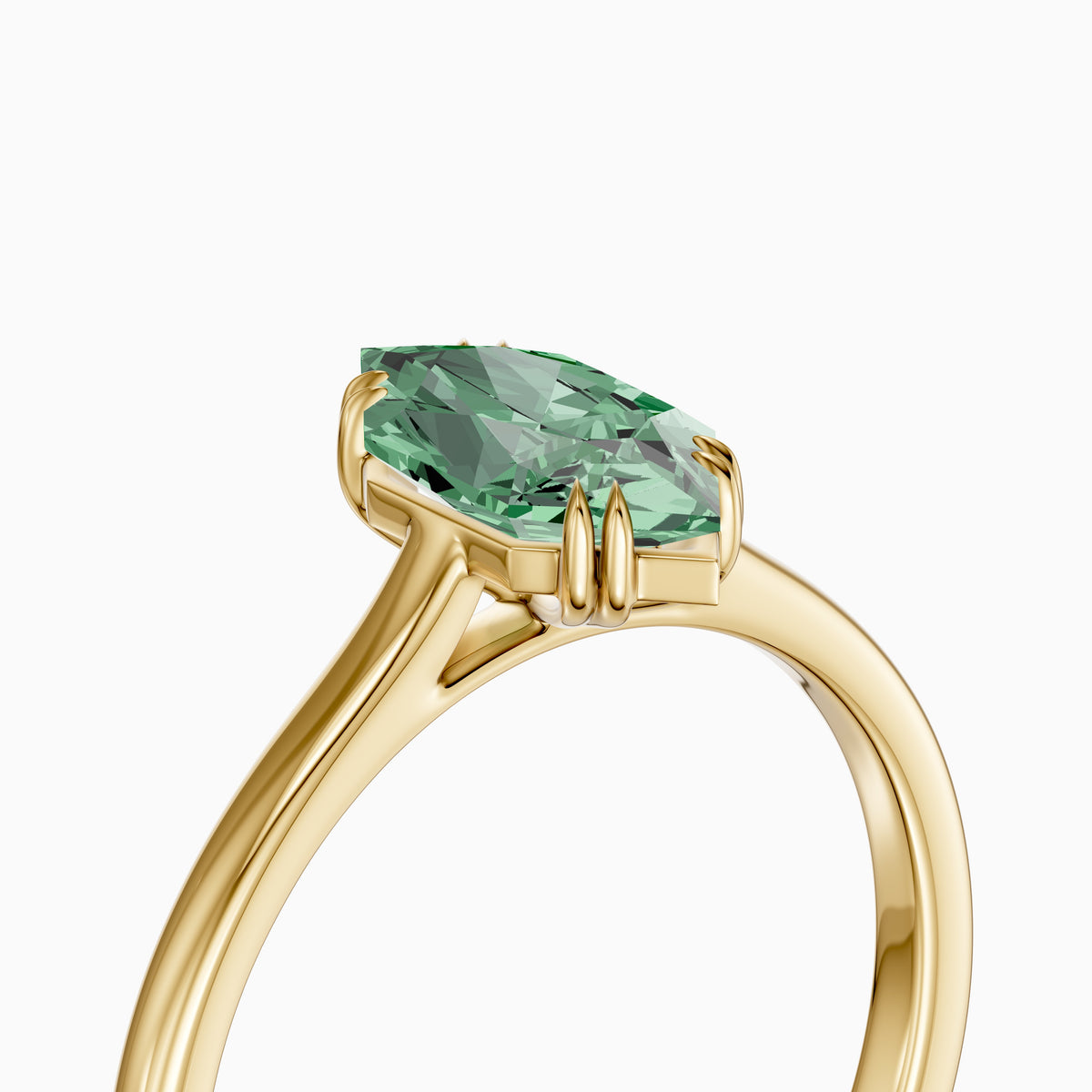 Annie Dutch Marquise Green Lab Grown Diamond Solitaire Ring