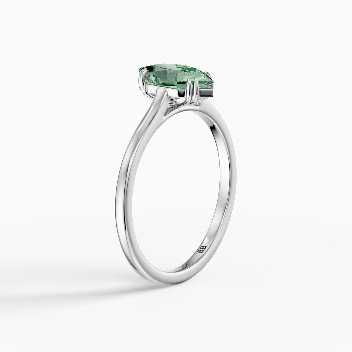 Annie Dutch Marquise Green Lab Grown Diamond Solitaire Ring