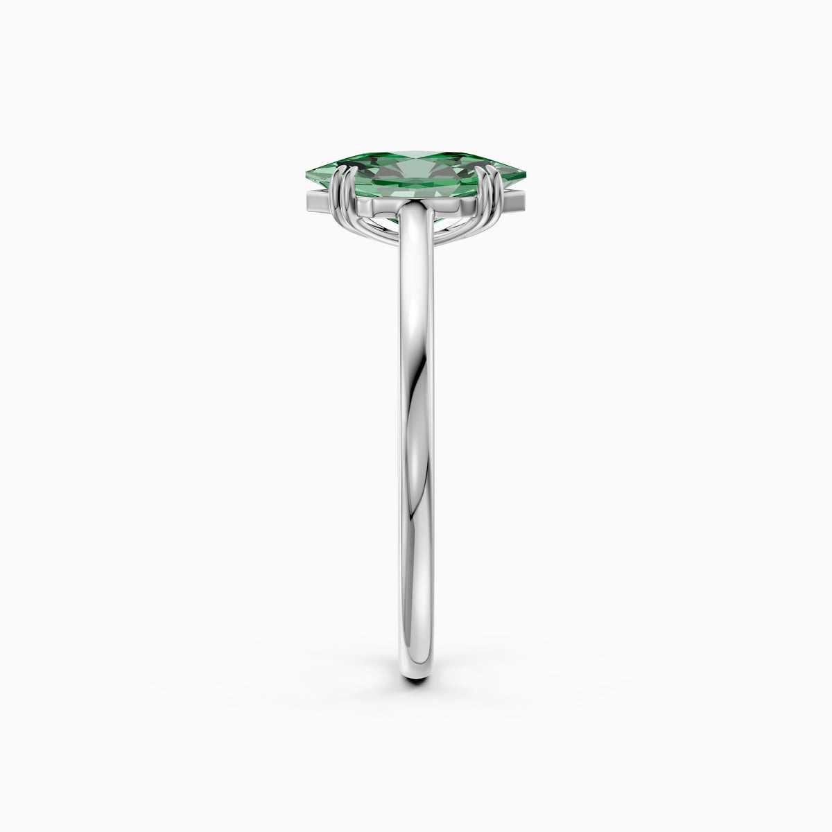Annie Dutch Marquise Green Lab Grown Diamond Solitaire Ring