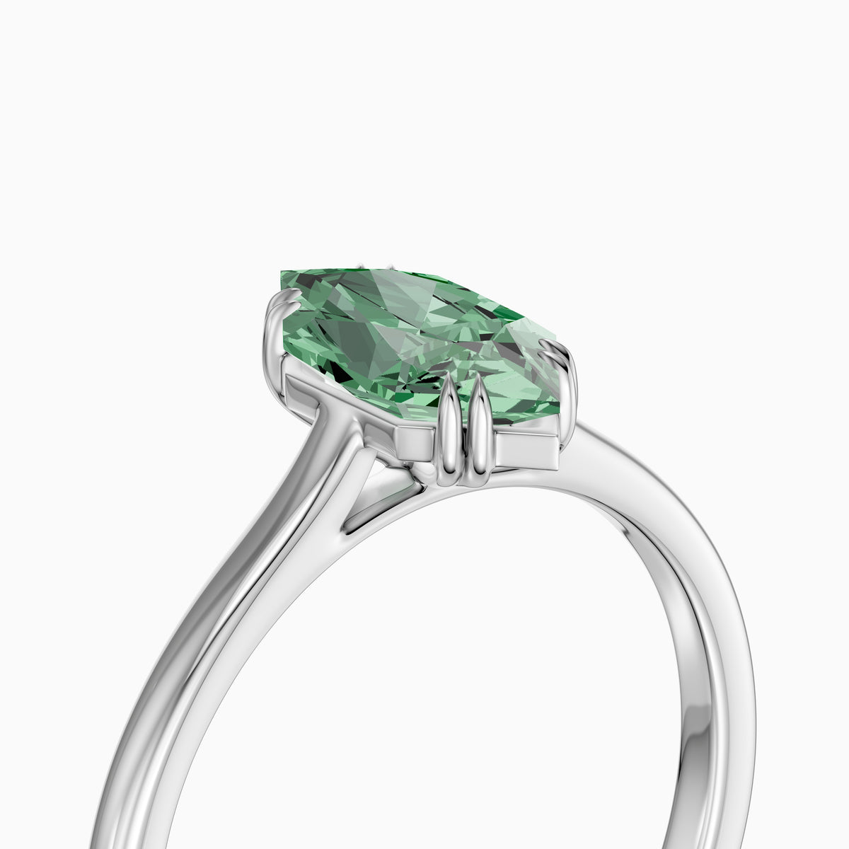 Annie Dutch Marquise Green Lab Grown Diamond Solitaire Ring
