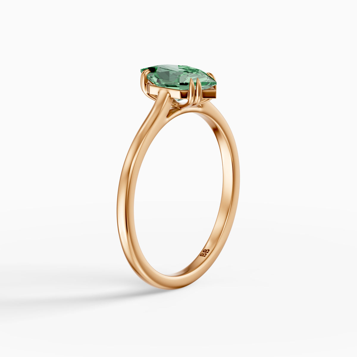 Annie Dutch Marquise Green Lab Grown Diamond Solitaire Ring