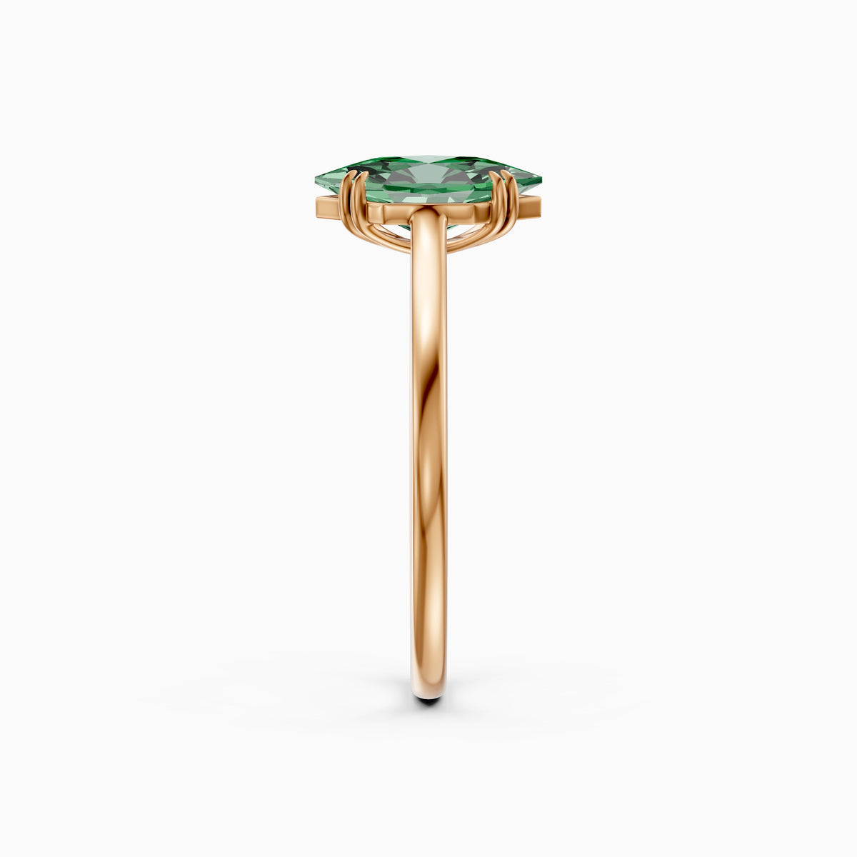 Annie Dutch Marquise Green Lab Grown Diamond Solitaire Ring