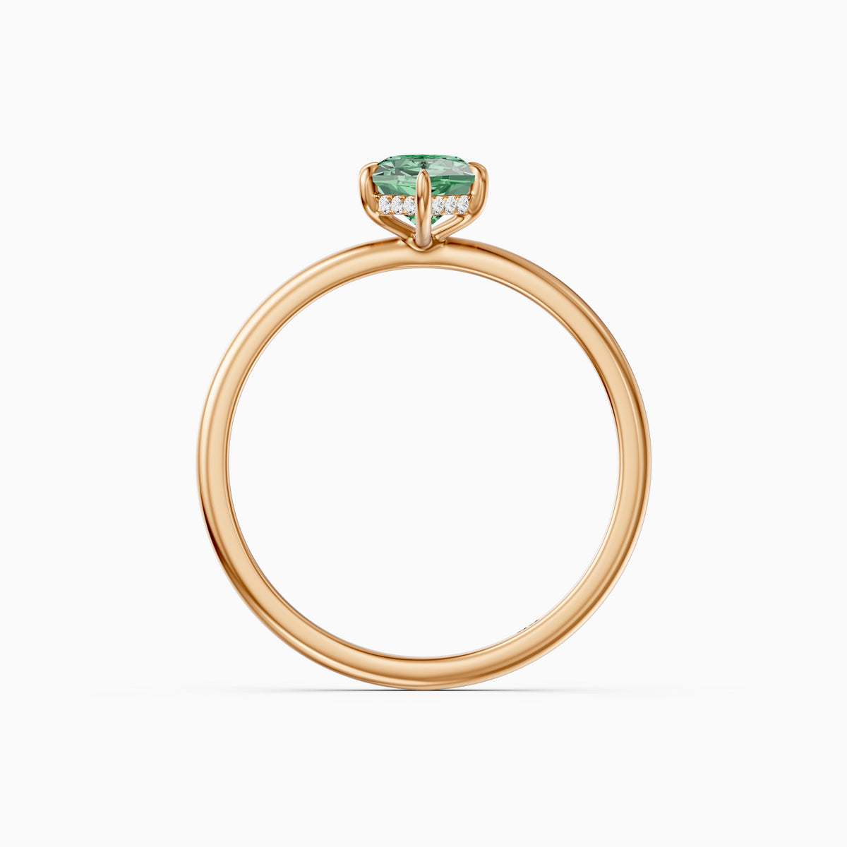 Christine Dutch Marquise Green Lab Grown Diamond Ring with Hidden Halo