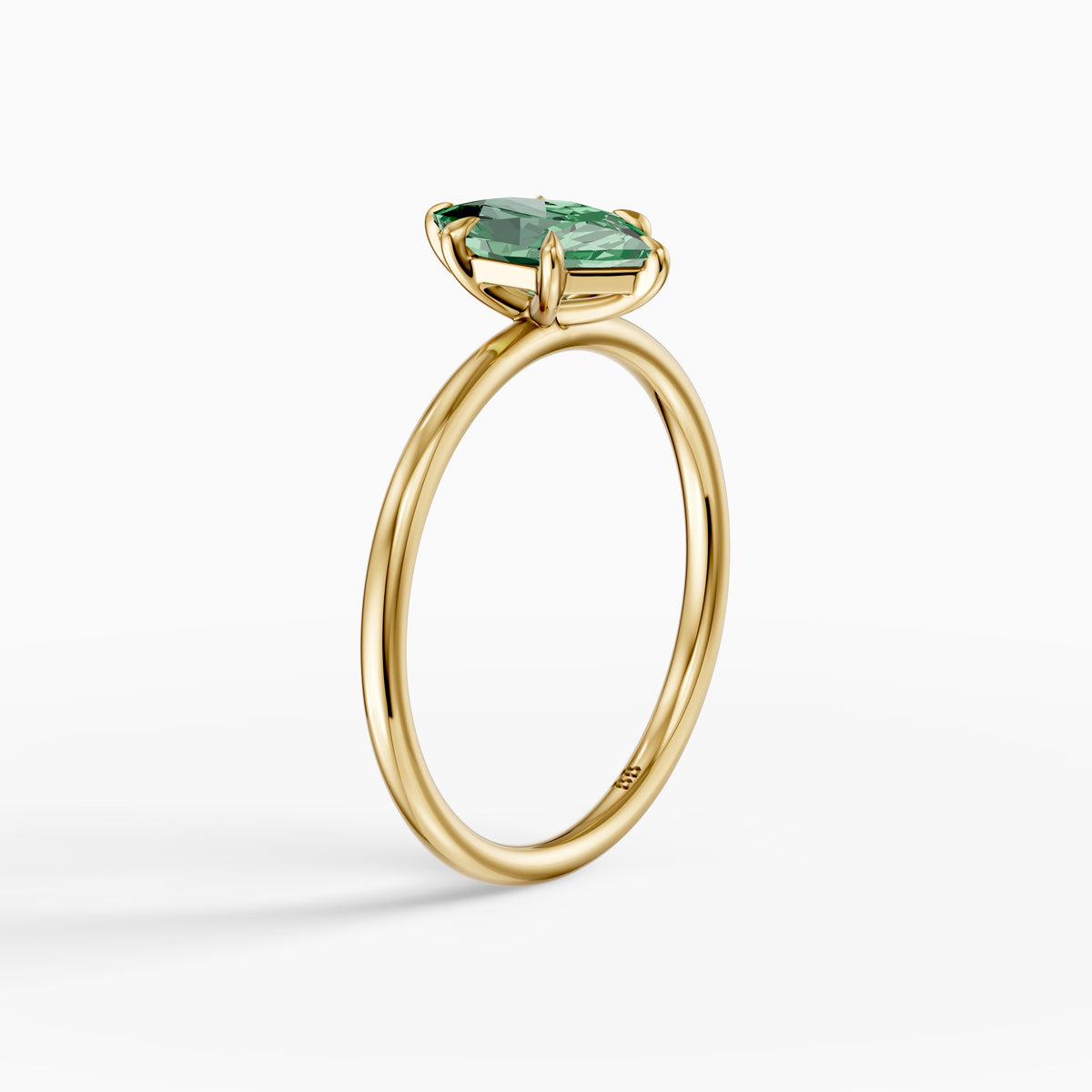 Adair Dutch Marquise Green Lab Grown Diamond 6 Prong Solitaire Engagement Ring