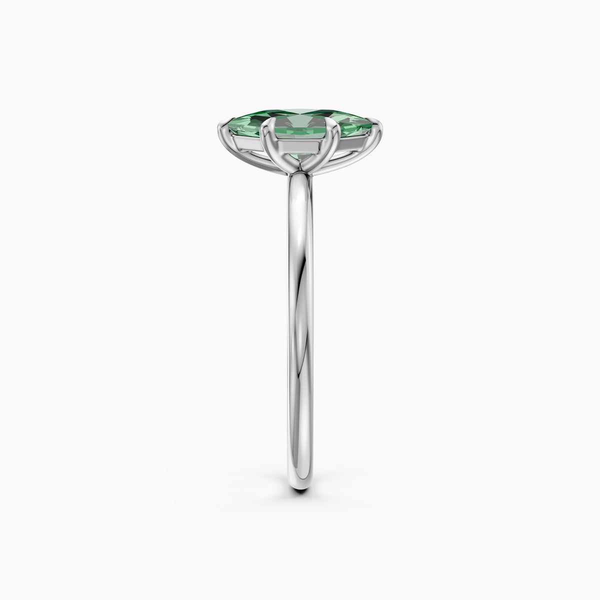 Adair Dutch Marquise Green Lab Grown Diamond 6 Prong Solitaire Engagement Ring