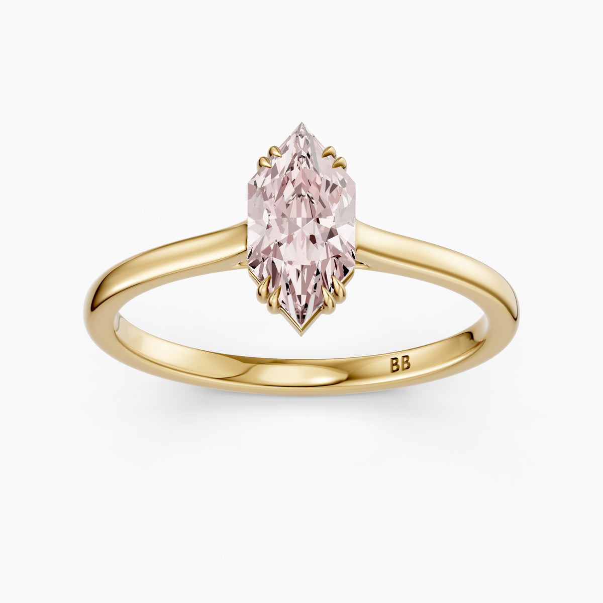 Alara Pink Dutch Marquise Lab Grown Diamond Solitaire Engagement Ring