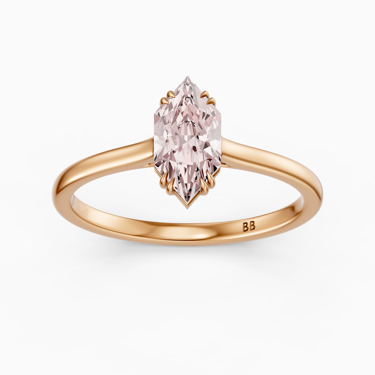 Alara Pink Dutch Marquise Lab Grown Diamond Solitaire Engagement Ring
