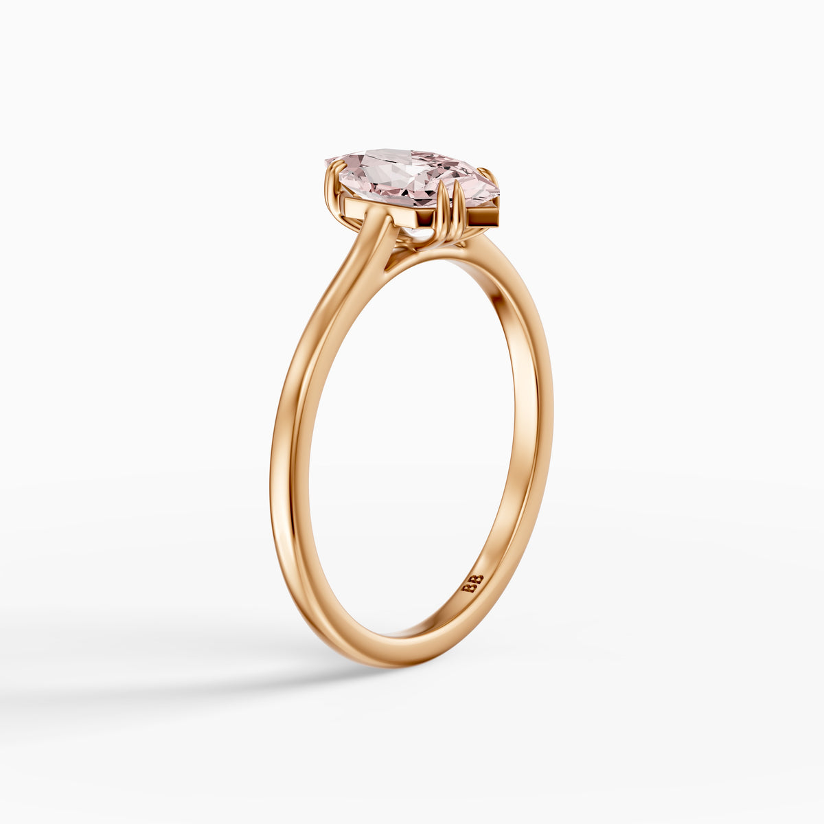 Alara Pink Dutch Marquise Lab Grown Diamond Solitaire Engagement Ring