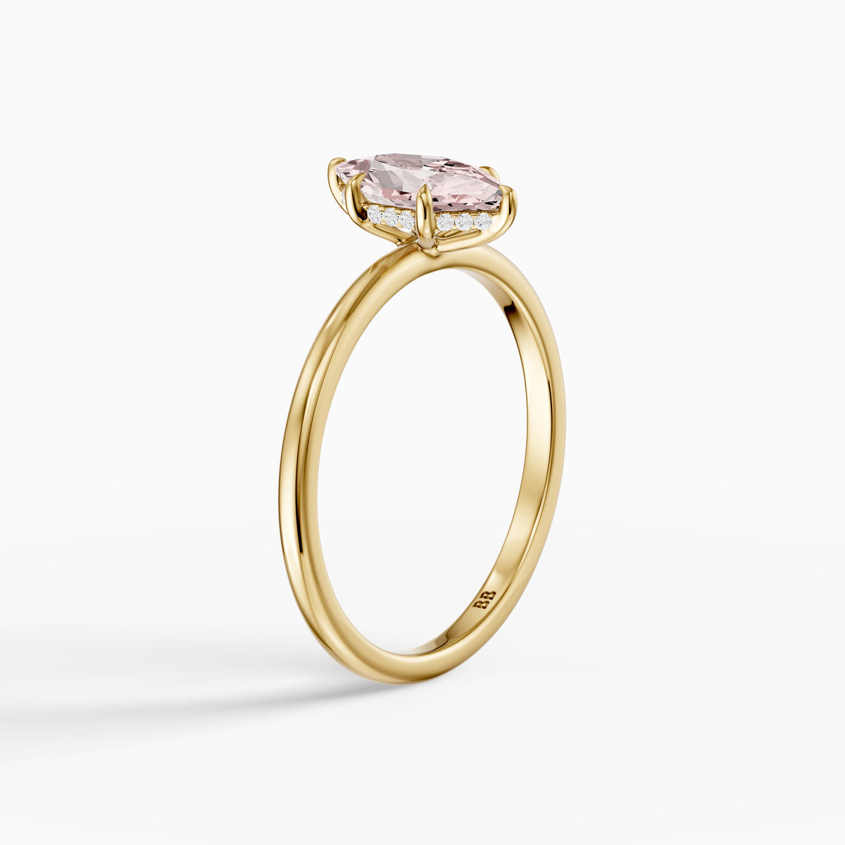 Ciara Pink Dutch Marquise Lab Grown Diamond Ring with Hidden Halo Setting