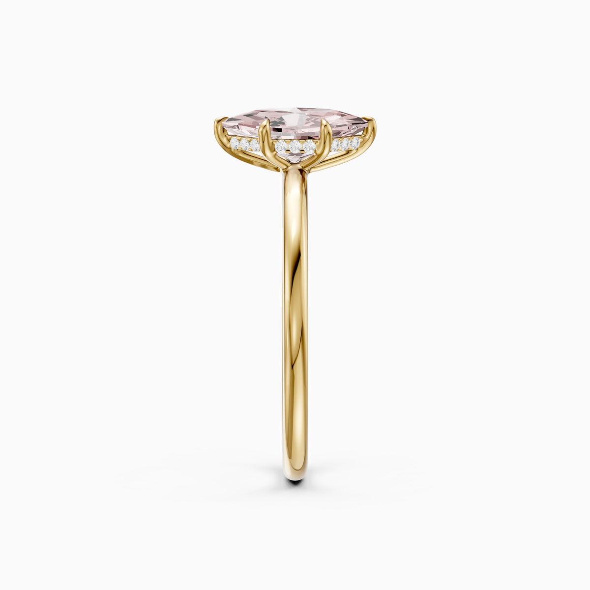 Ciara Pink Dutch Marquise Lab Grown Diamond Ring with Hidden Halo Setting