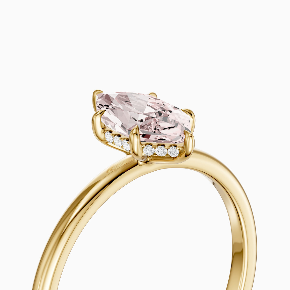 Ciara Pink Dutch Marquise Lab Grown Diamond Ring with Hidden Halo Setting