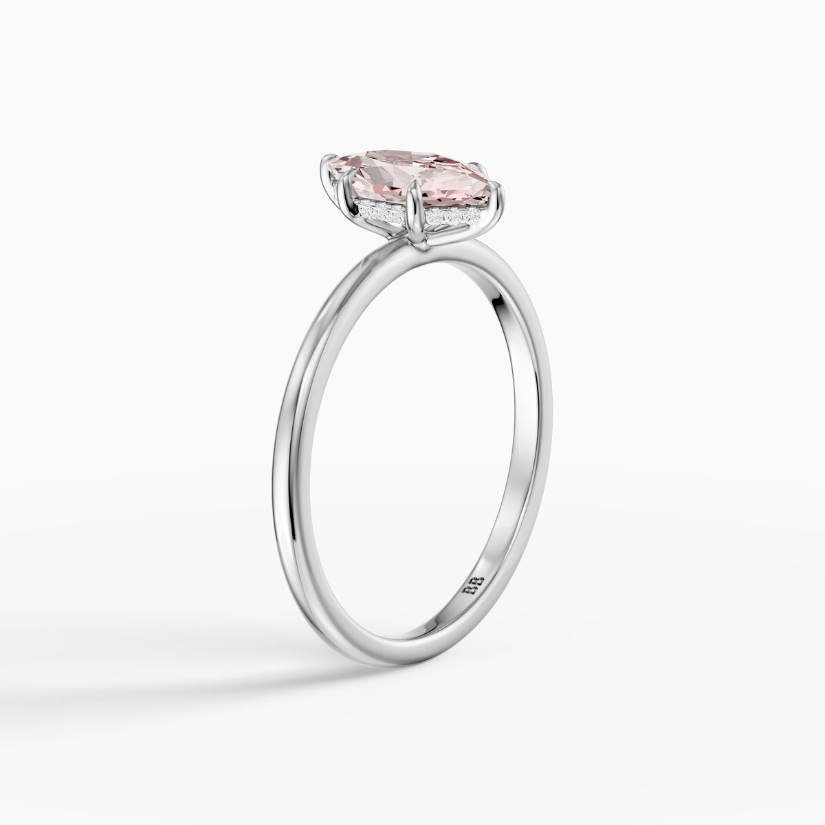 Ciara Pink Dutch Marquise Lab Grown Diamond Ring with Hidden Halo Setting