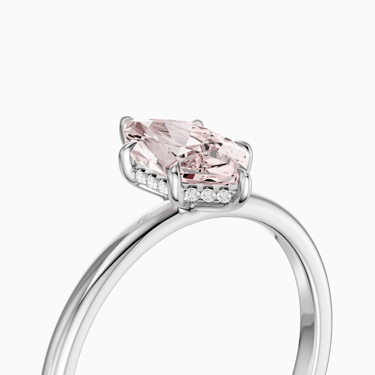 Ciara Pink Dutch Marquise Lab Grown Diamond Ring with Hidden Halo Setting