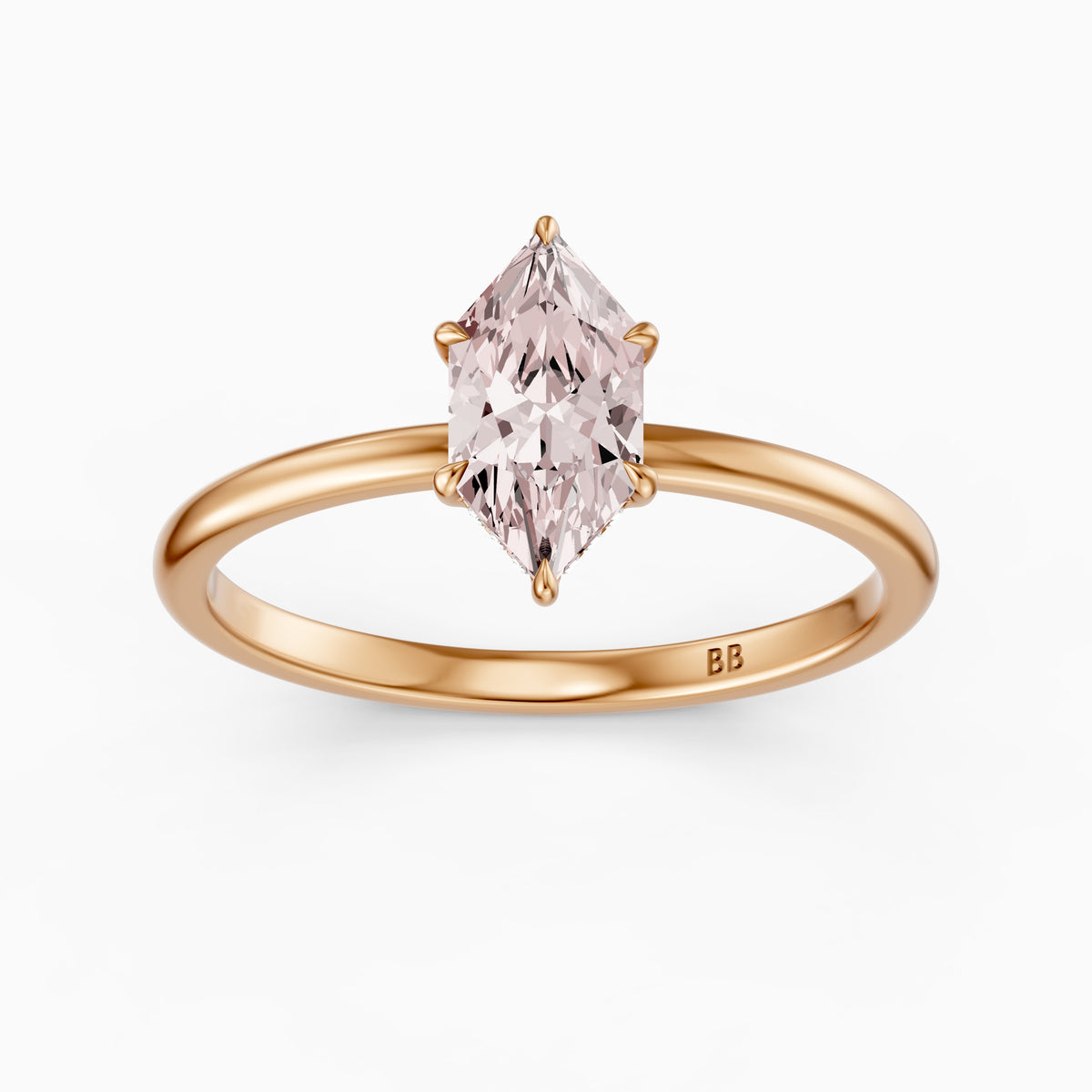 Ciara Pink Dutch Marquise Lab Grown Diamond Ring with Hidden Halo Setting