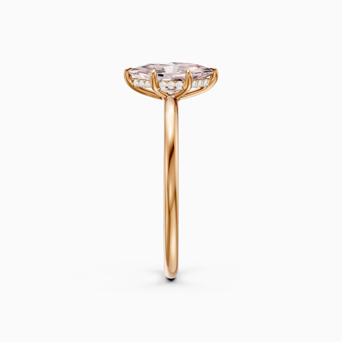 Ciara Pink Dutch Marquise Lab Grown Diamond Ring with Hidden Halo Setting