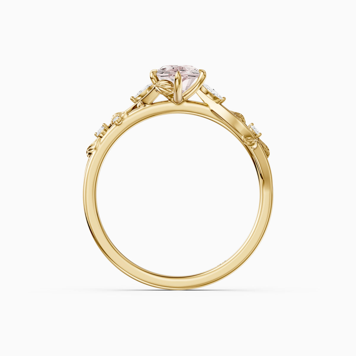 Winslow Pink Dutch Marquise Lab Grown Diamond Ring with Nature Inspired Band