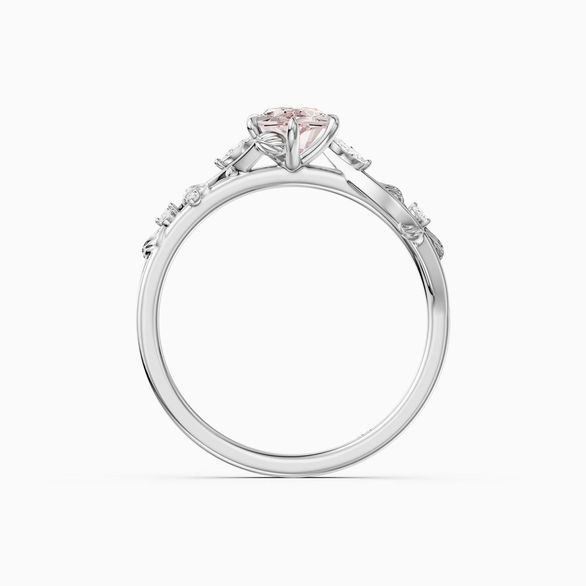 Winslow Pink Dutch Marquise Lab Grown Diamond Ring with Nature Inspired Band