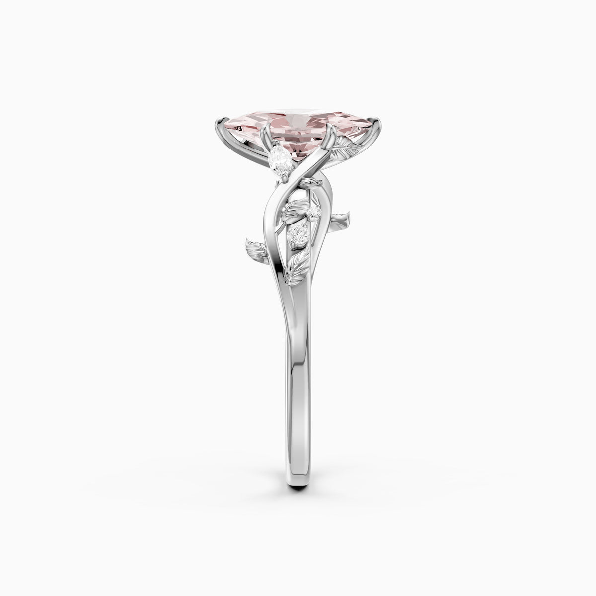 Winslow Pink Dutch Marquise Lab Grown Diamond Ring with Nature Inspired Band