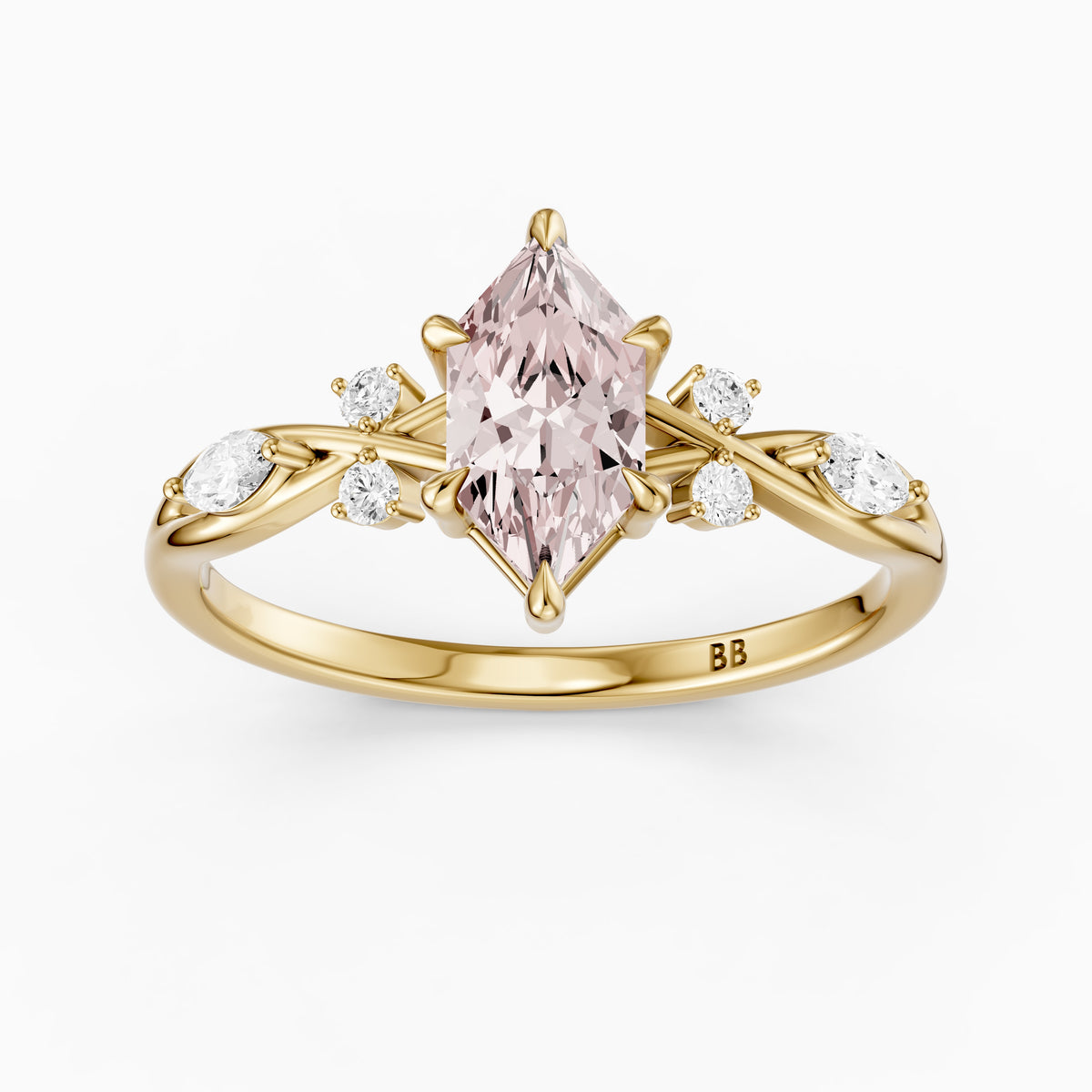 Brienne Nature Inspired Pink Dutch Marquise Lab Grown Diamond Ring